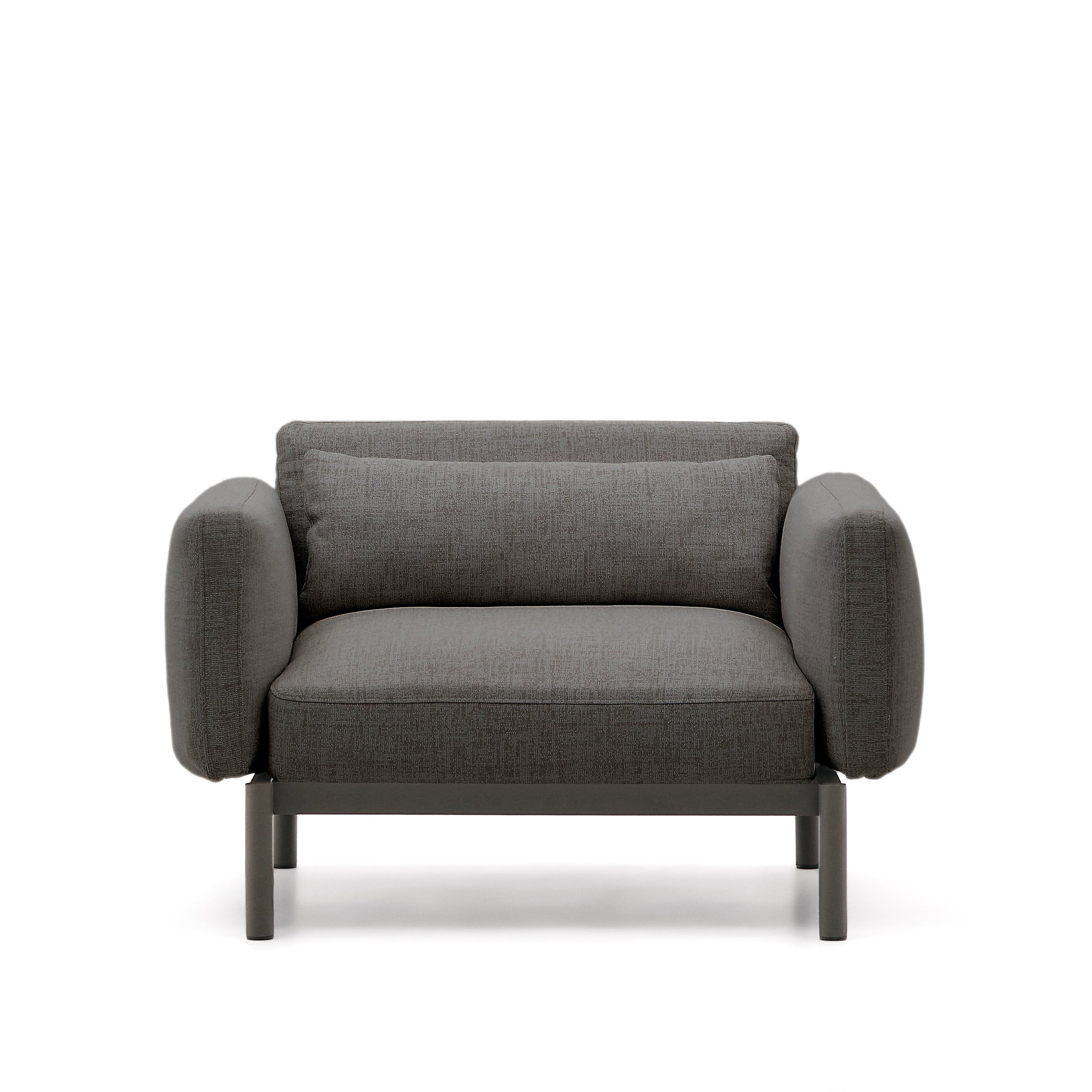 Sorells modular outdoor armchair in aluminium with a grey finish - Product Image