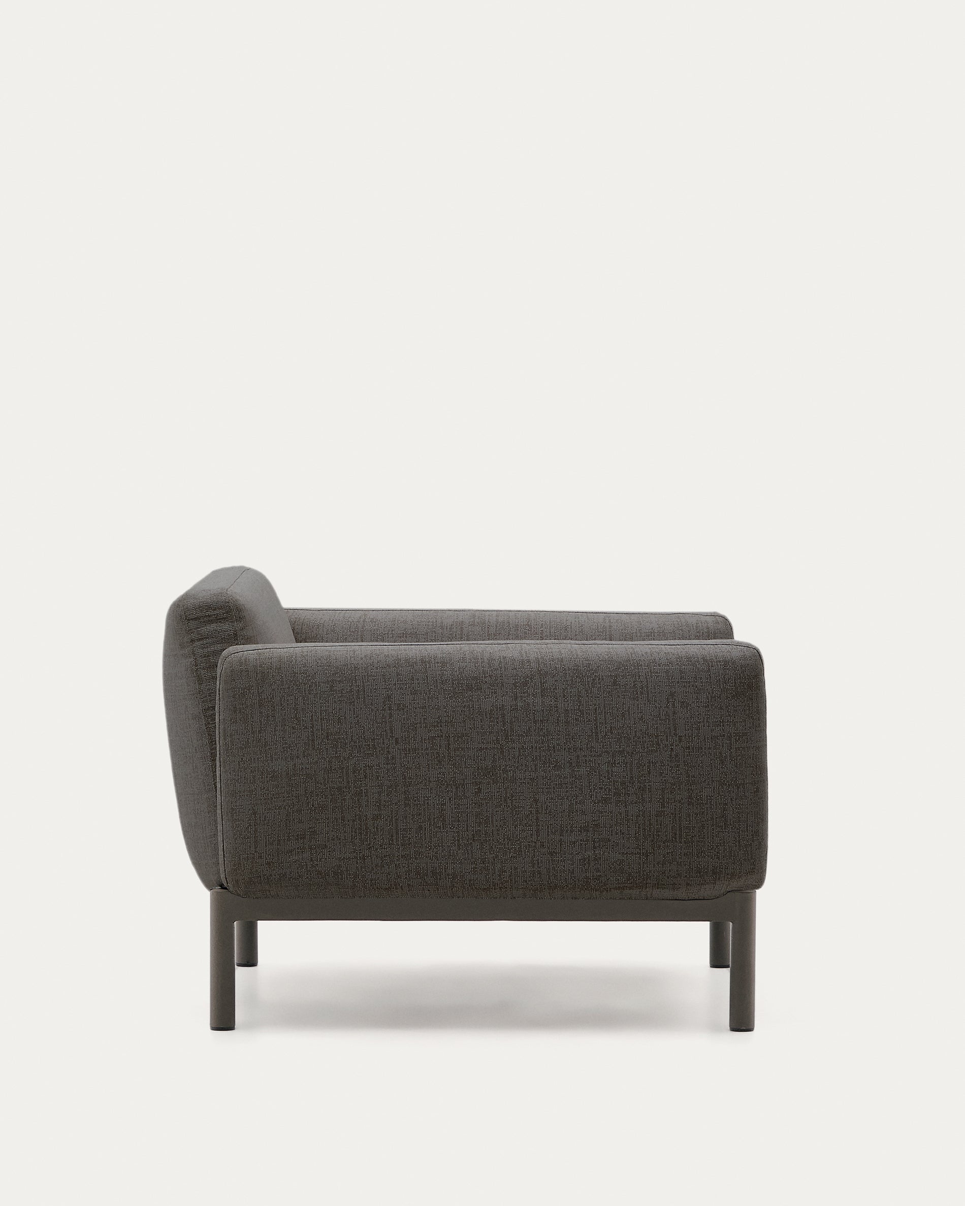 Sorells modular outdoor armchair in aluminium with a grey finish - Product View