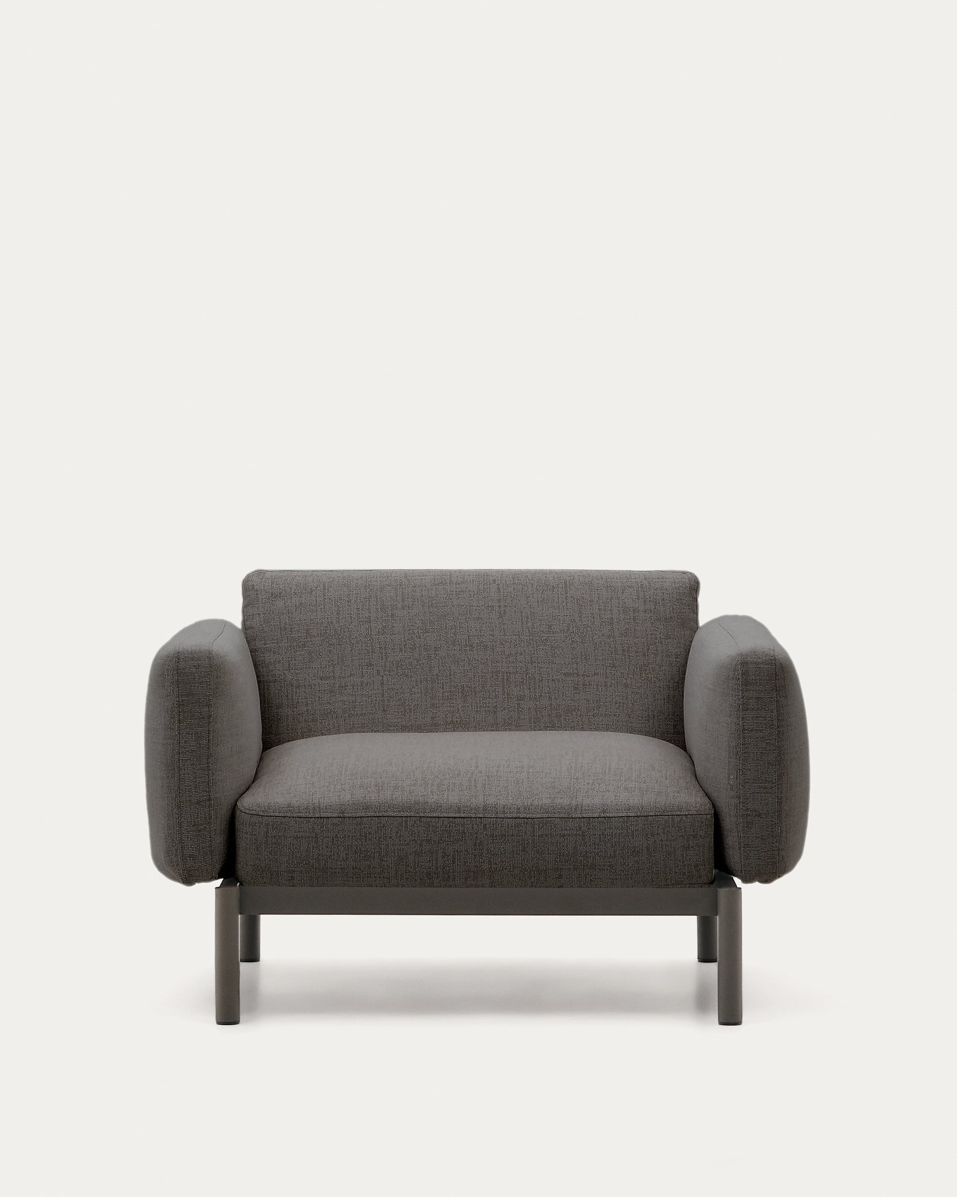 Sorells modular outdoor armchair in aluminium with a grey finish - Product View