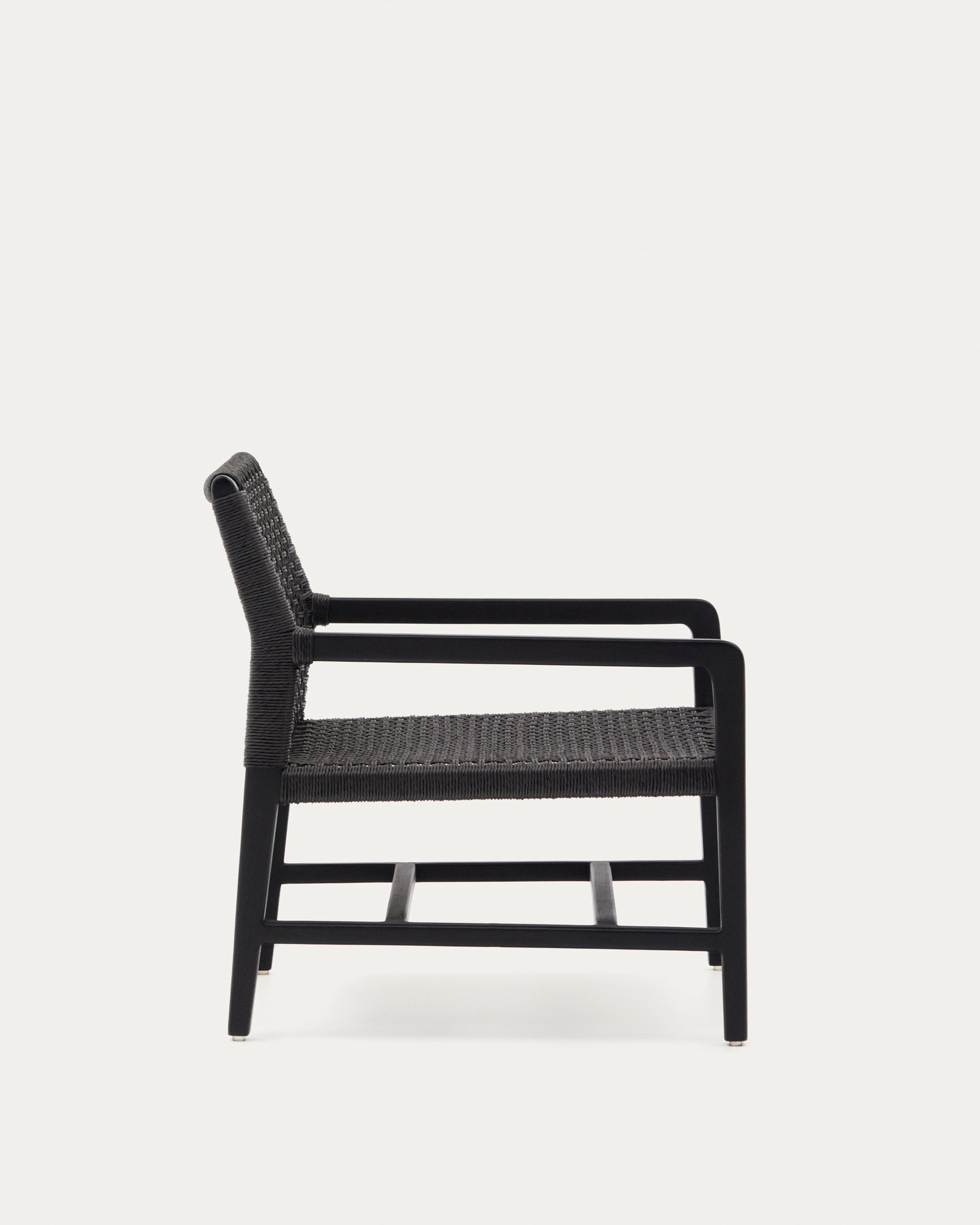 Sabolla armchair made of solid teak wood in a black finish - Product View