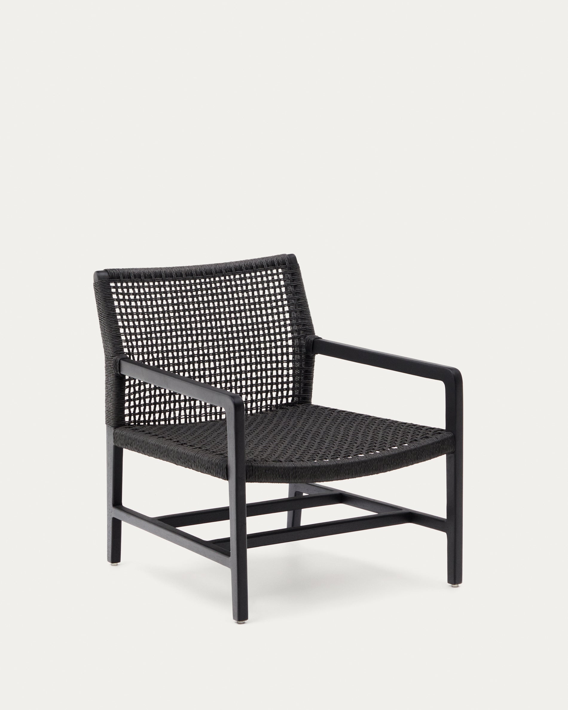 Sabolla armchair made of solid teak wood in a black finish - Product View