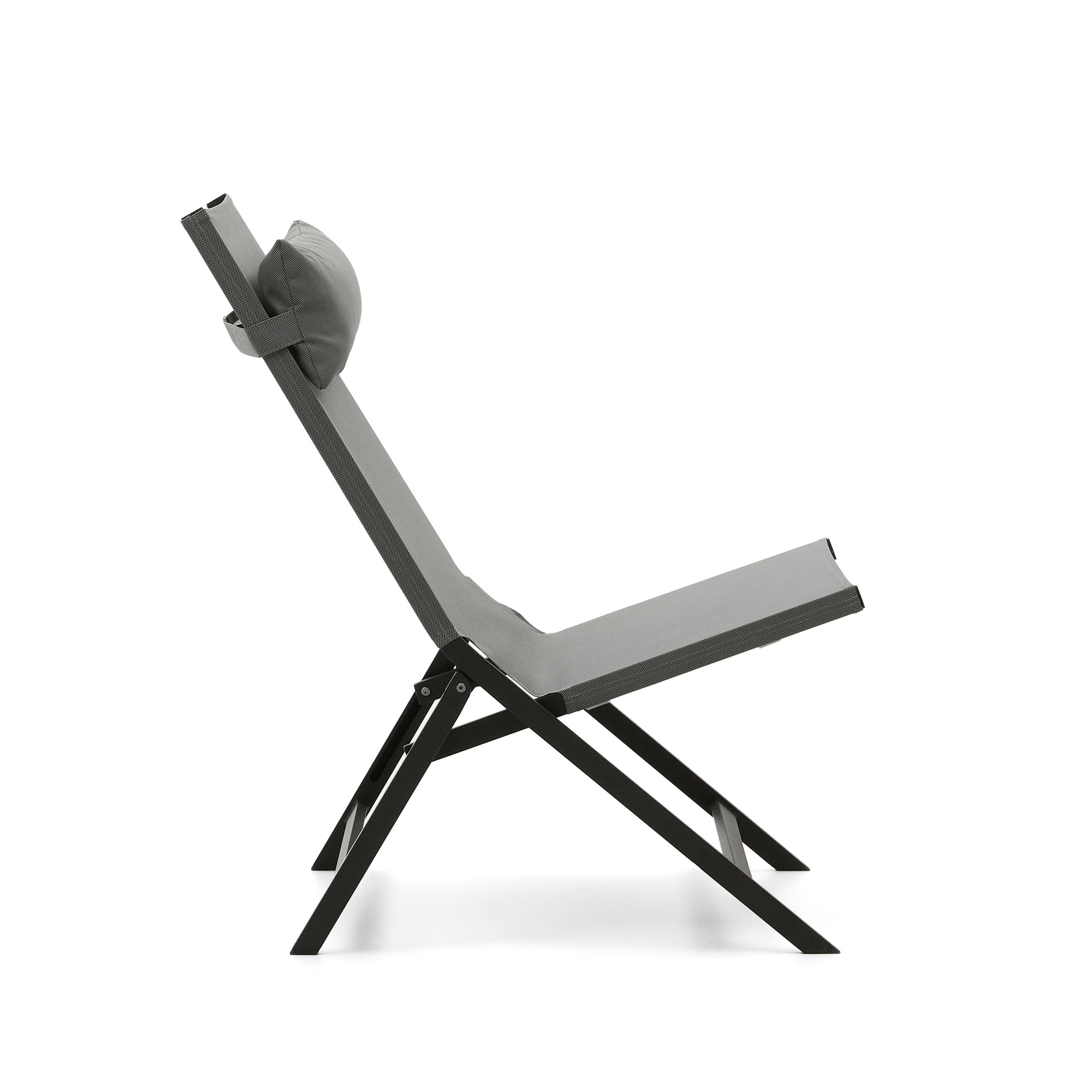 Canutells folding armchair made of aluminum with dark grey finish - Product Image