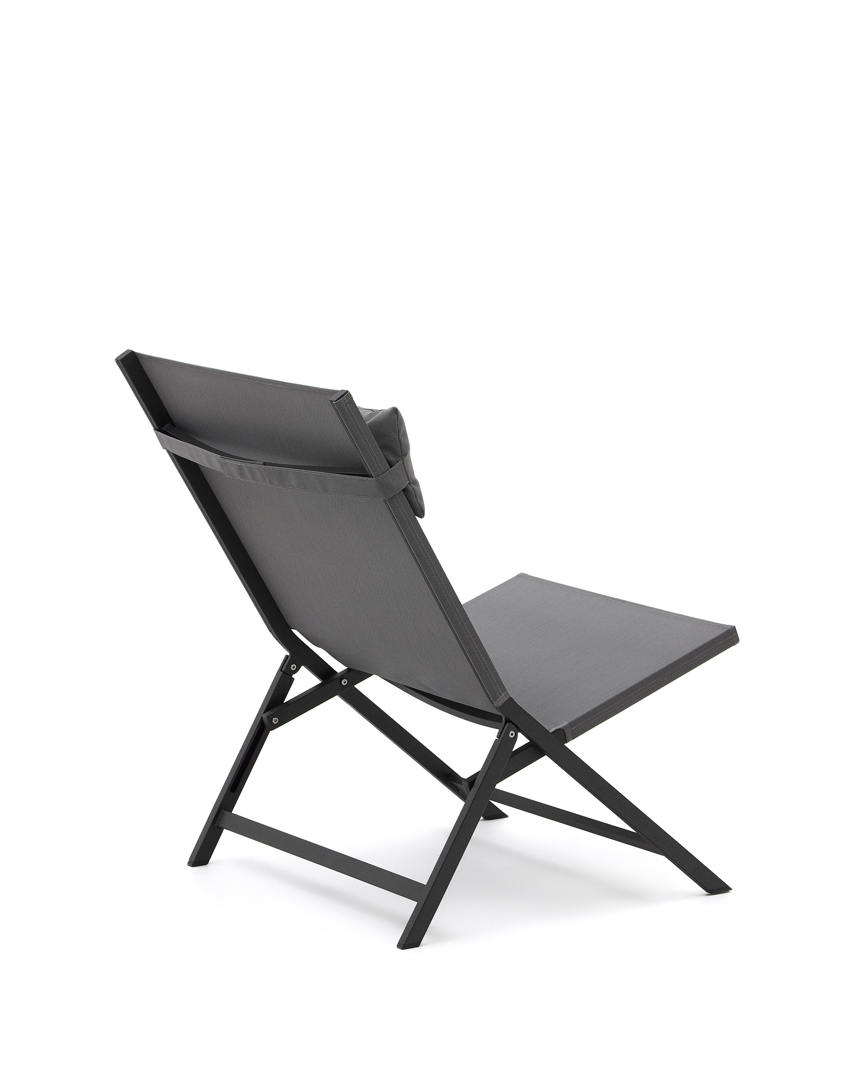 Canutells folding armchair made of aluminum with dark grey finish - Product Image