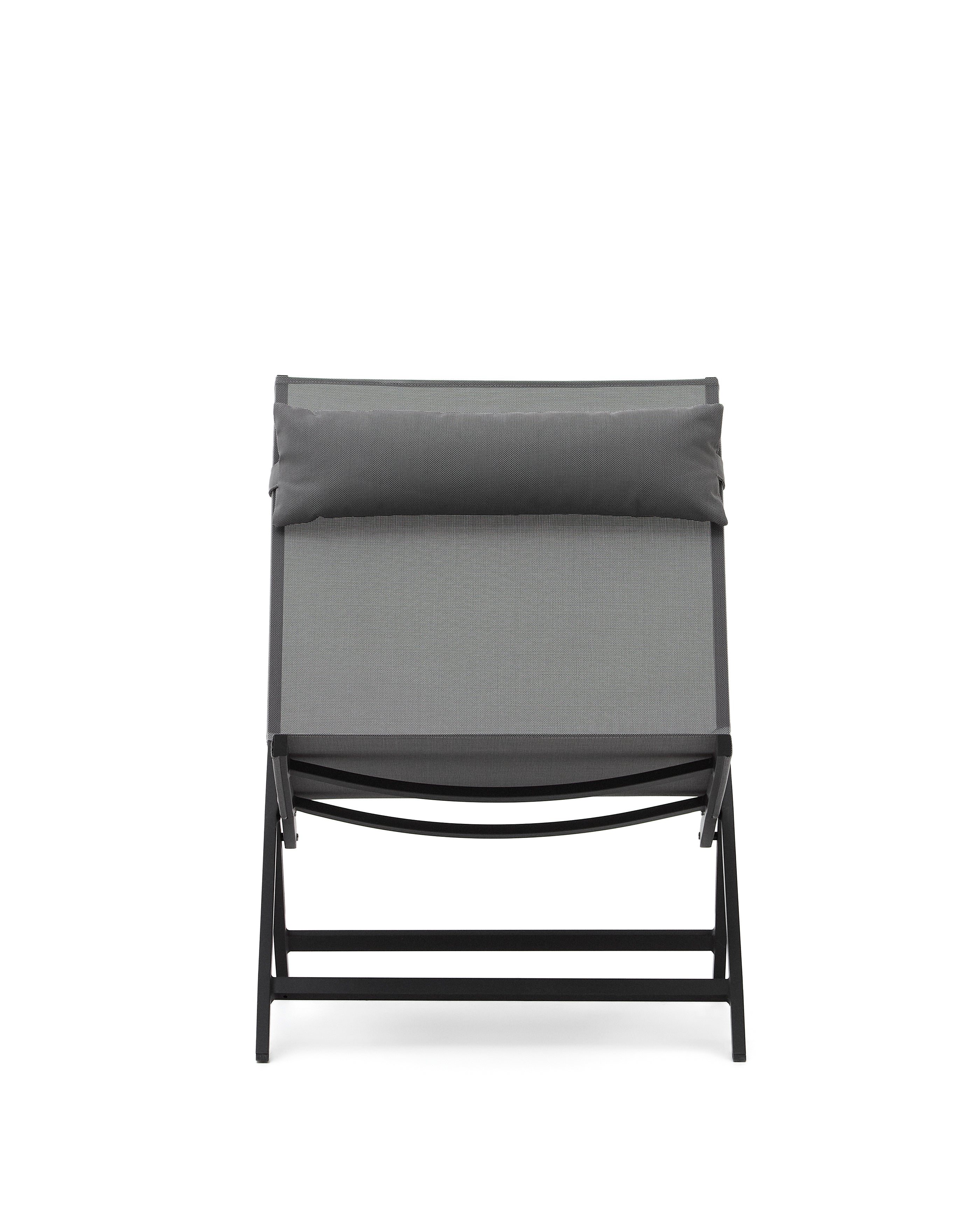 Canutells folding armchair made of aluminum with dark grey finish - Product Image