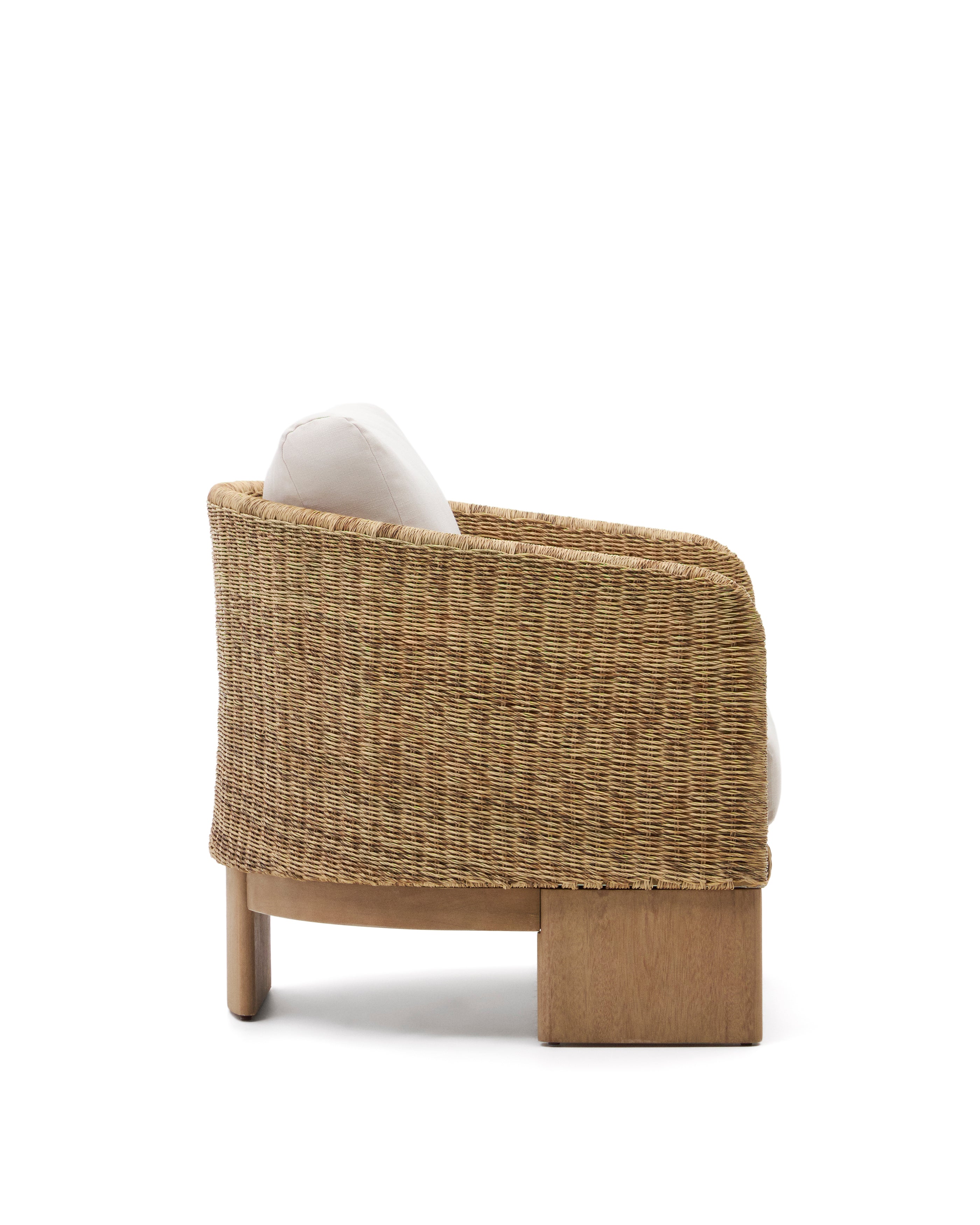 Xoriguer armchair in synthetic rattan and solid eucalyptus wood FSC 100% - Product Image
