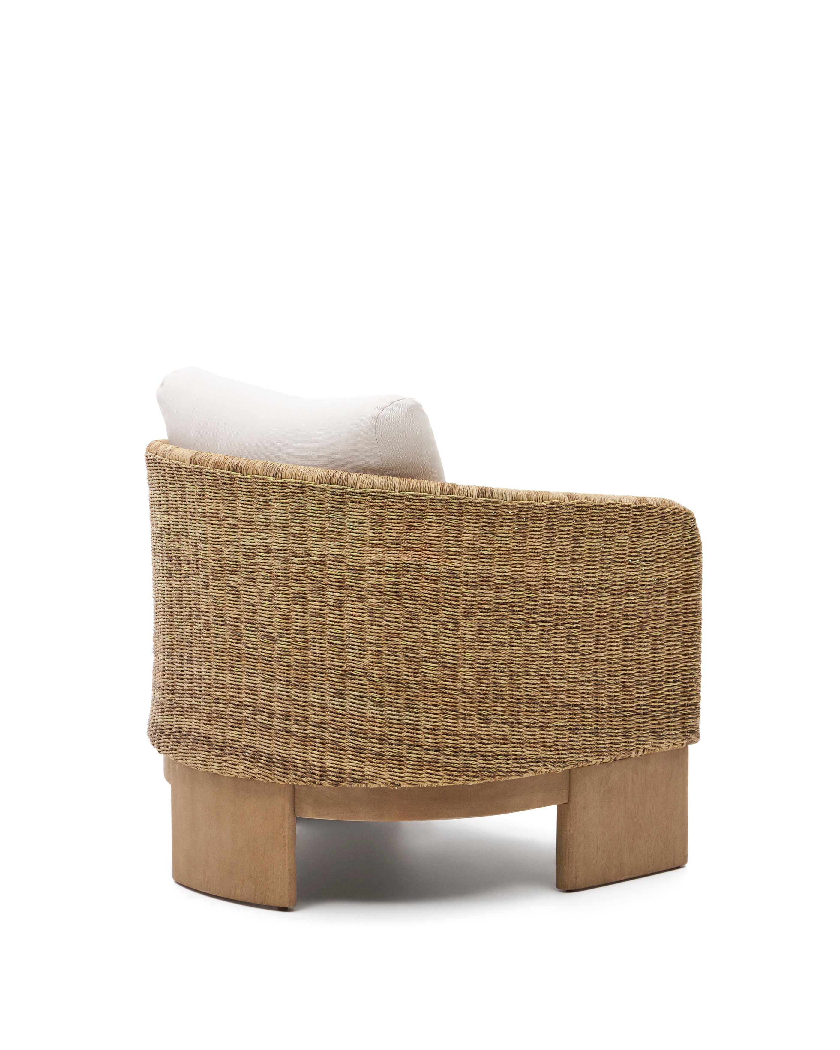 Xoriguer armchair in synthetic rattan and solid eucalyptus wood FSC 100% - Product Image