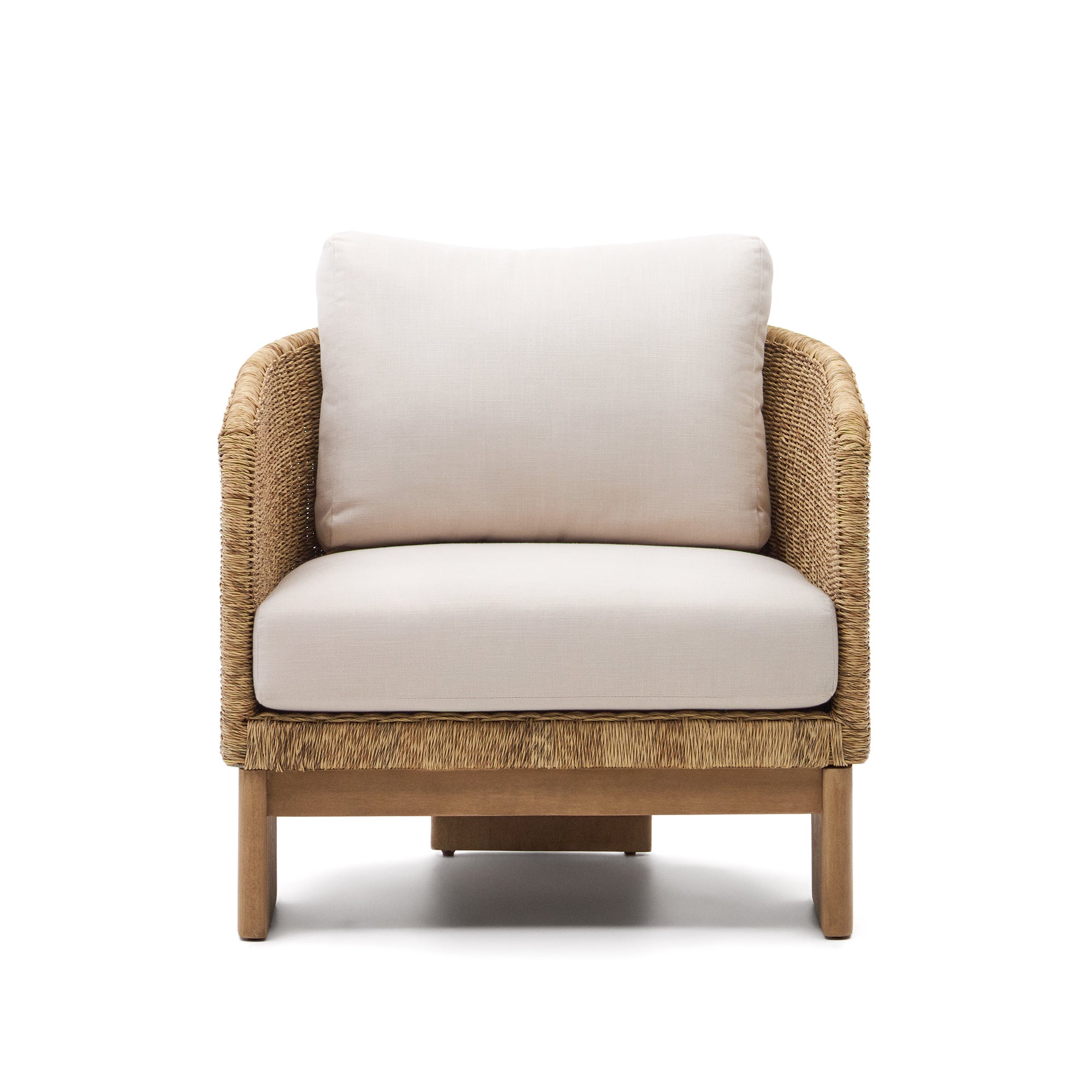 Xoriguer armchair in synthetic rattan and solid eucalyptus wood FSC 100% - Product Image