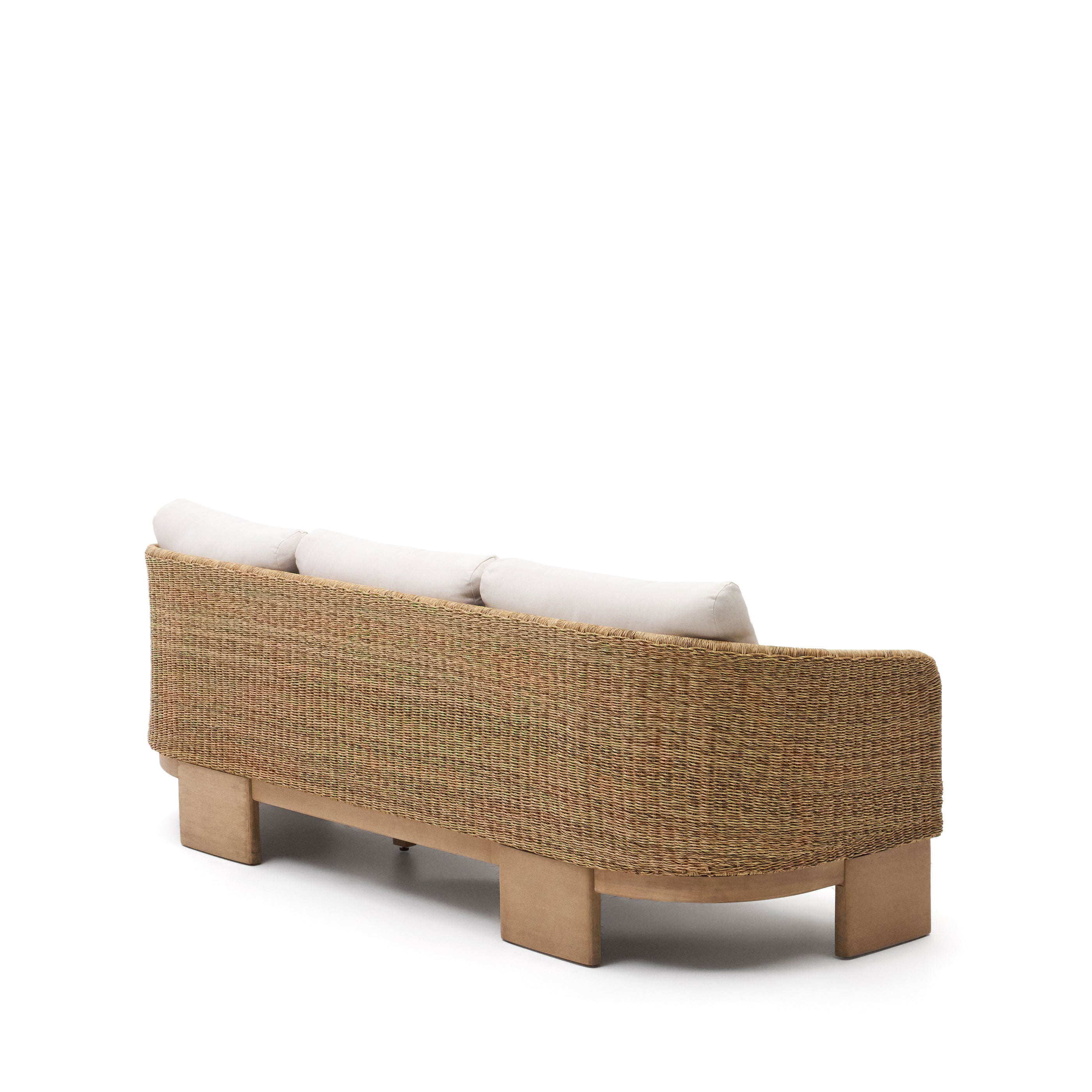 Xoriguer 3-seater sofa in synthetic rattan and solid eucalyptus wood, 223 cm FSC 100% - Product Image