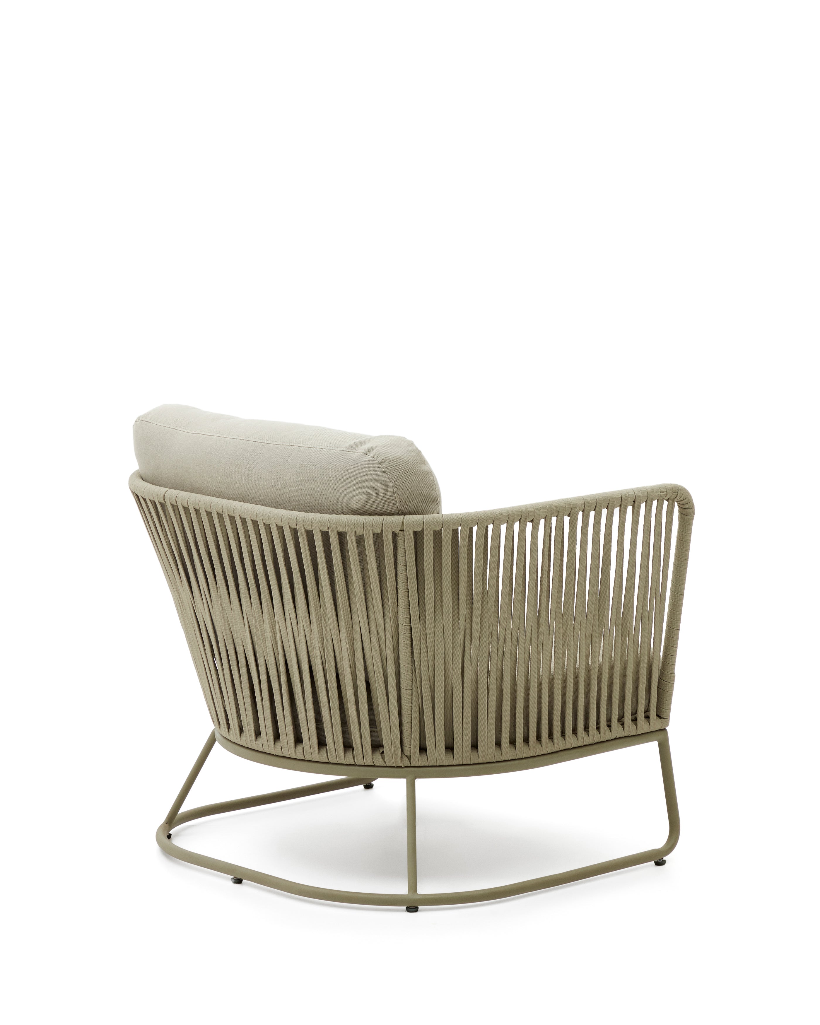 Saconca outdoor armchair made of cord and green galvanised steel - Product Image