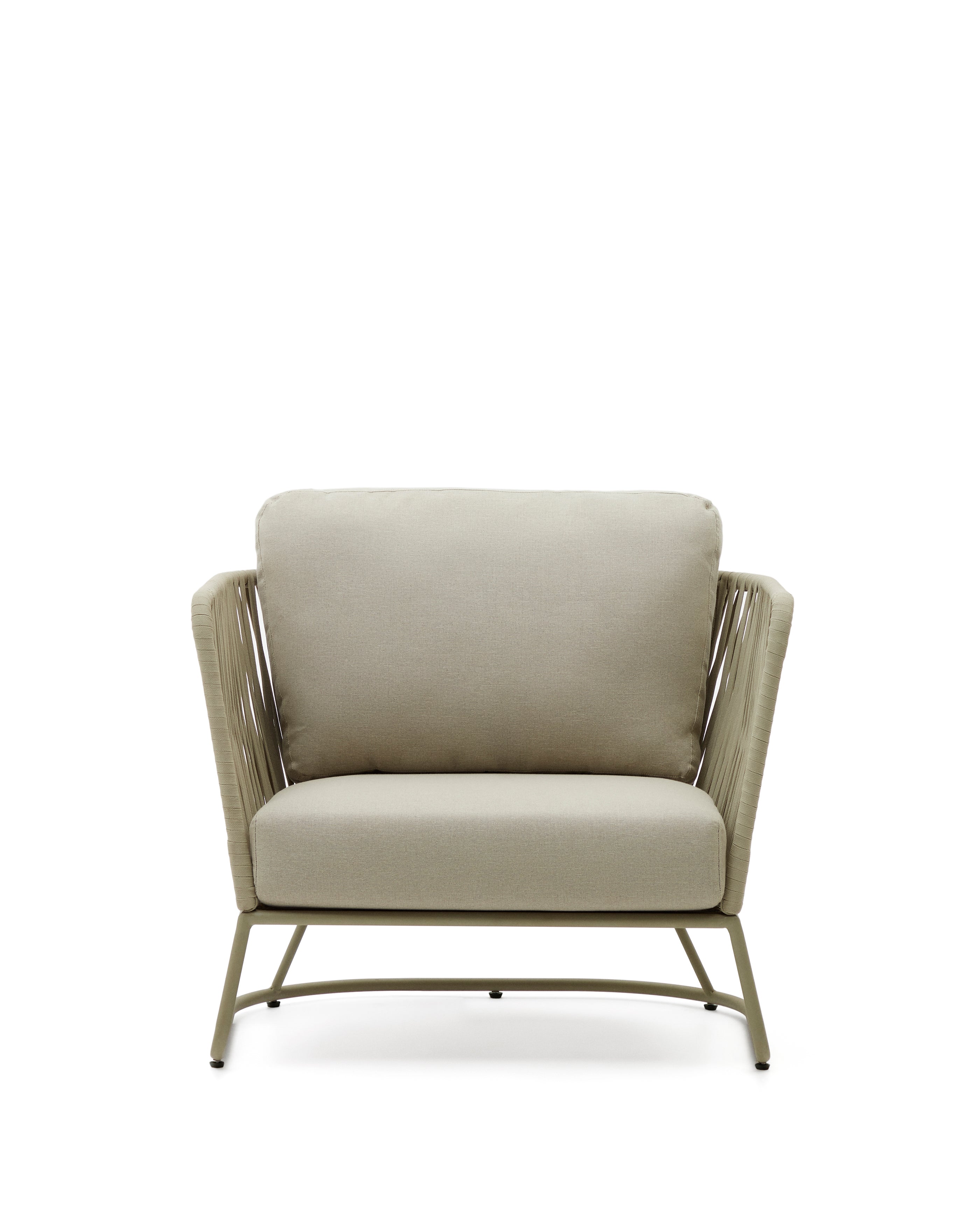 Saconca outdoor armchair made of cord and green galvanised steel - Product Image