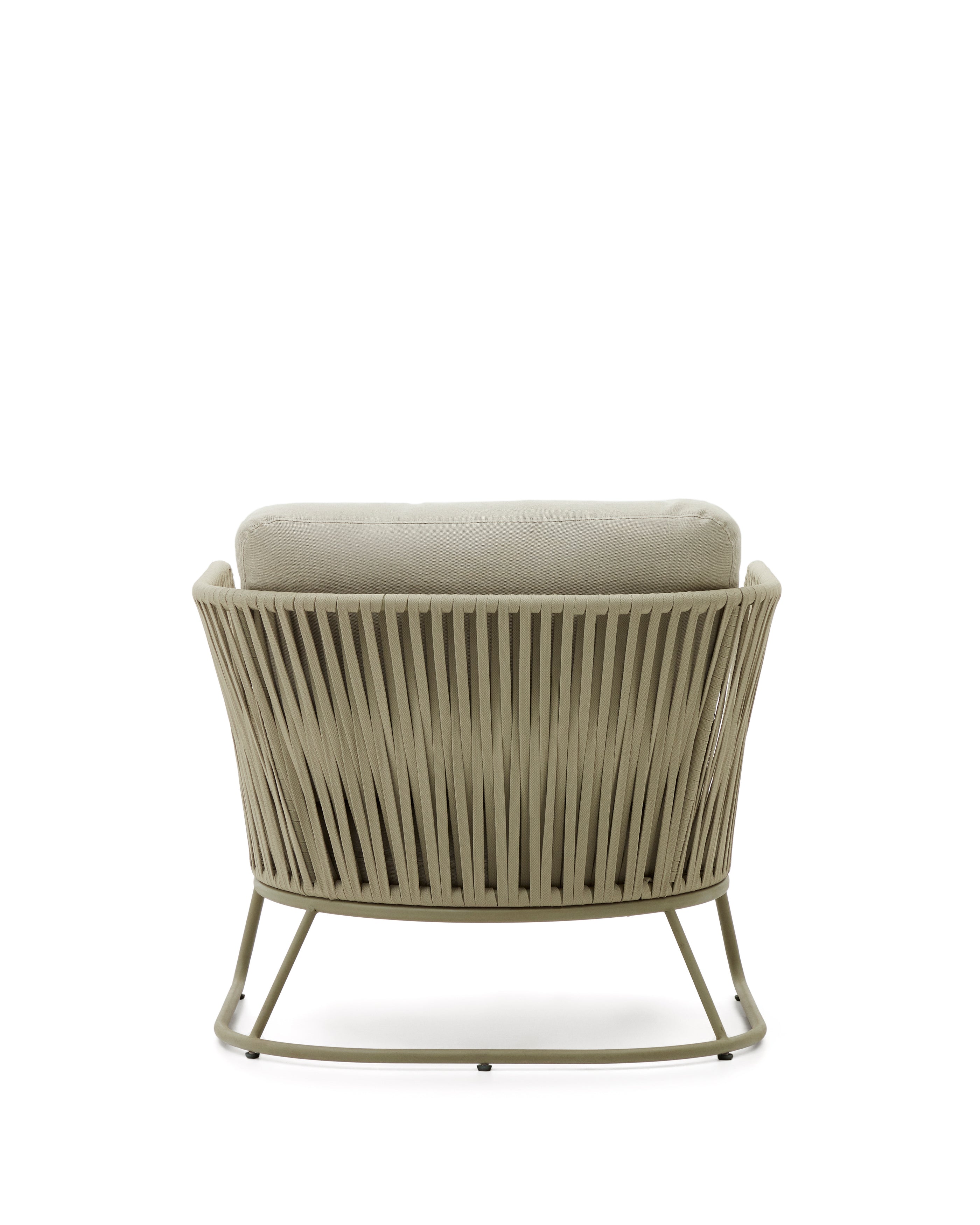 Saconca outdoor armchair made of cord and green galvanised steel - Product Image