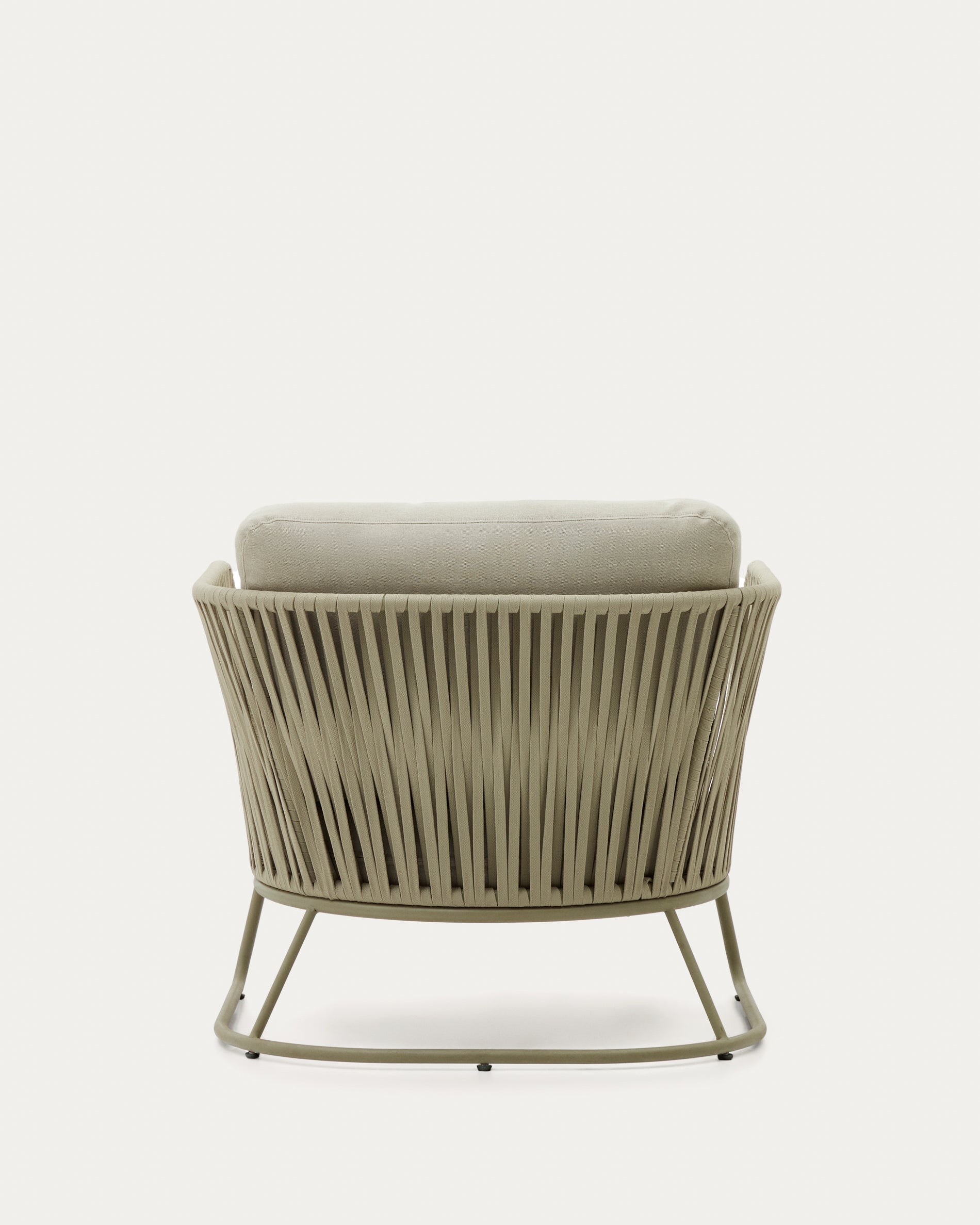 Saconca outdoor armchair made of cord and green galvanised steel - Product View