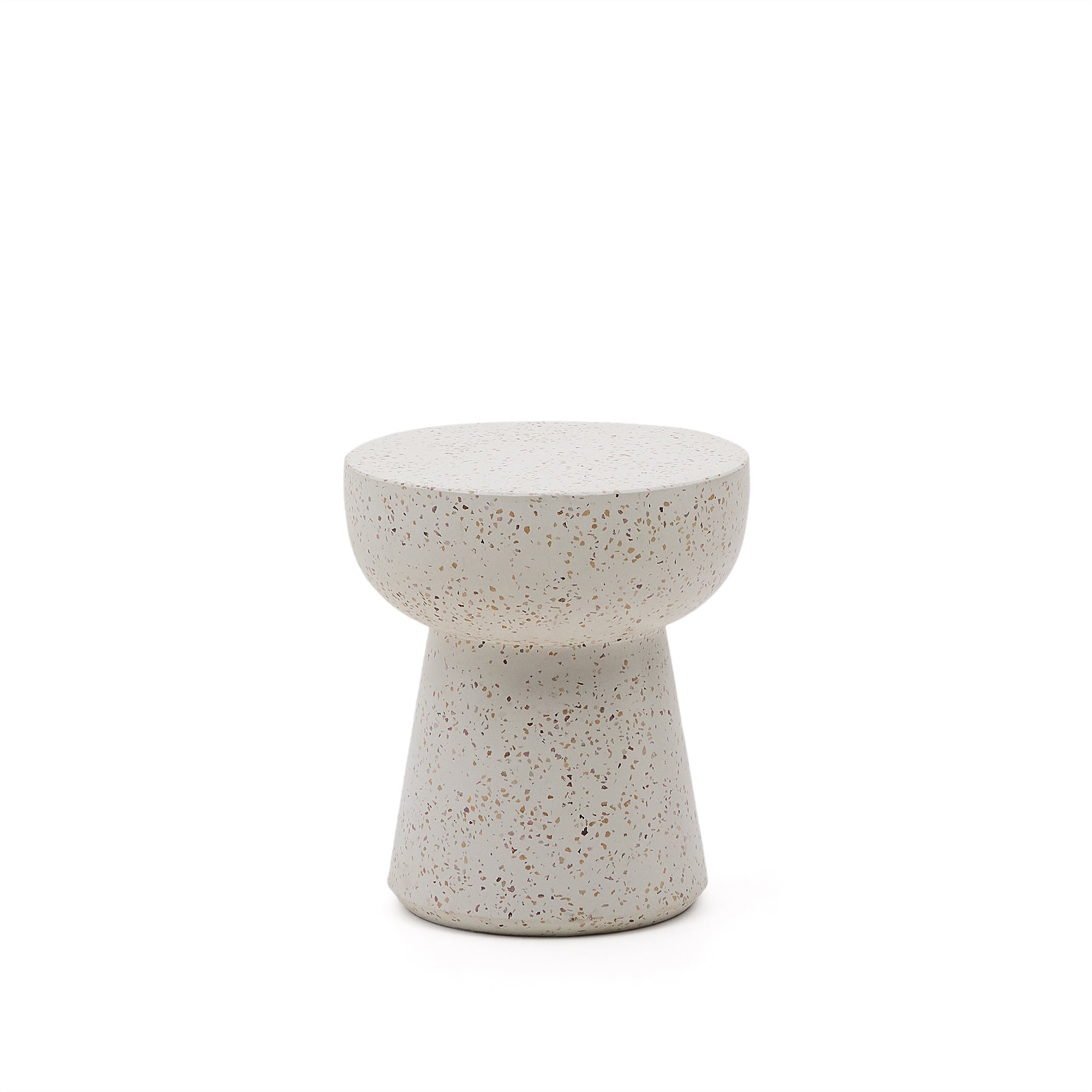 Pada white terrazzo side table, Ø 40 cm - Product Image