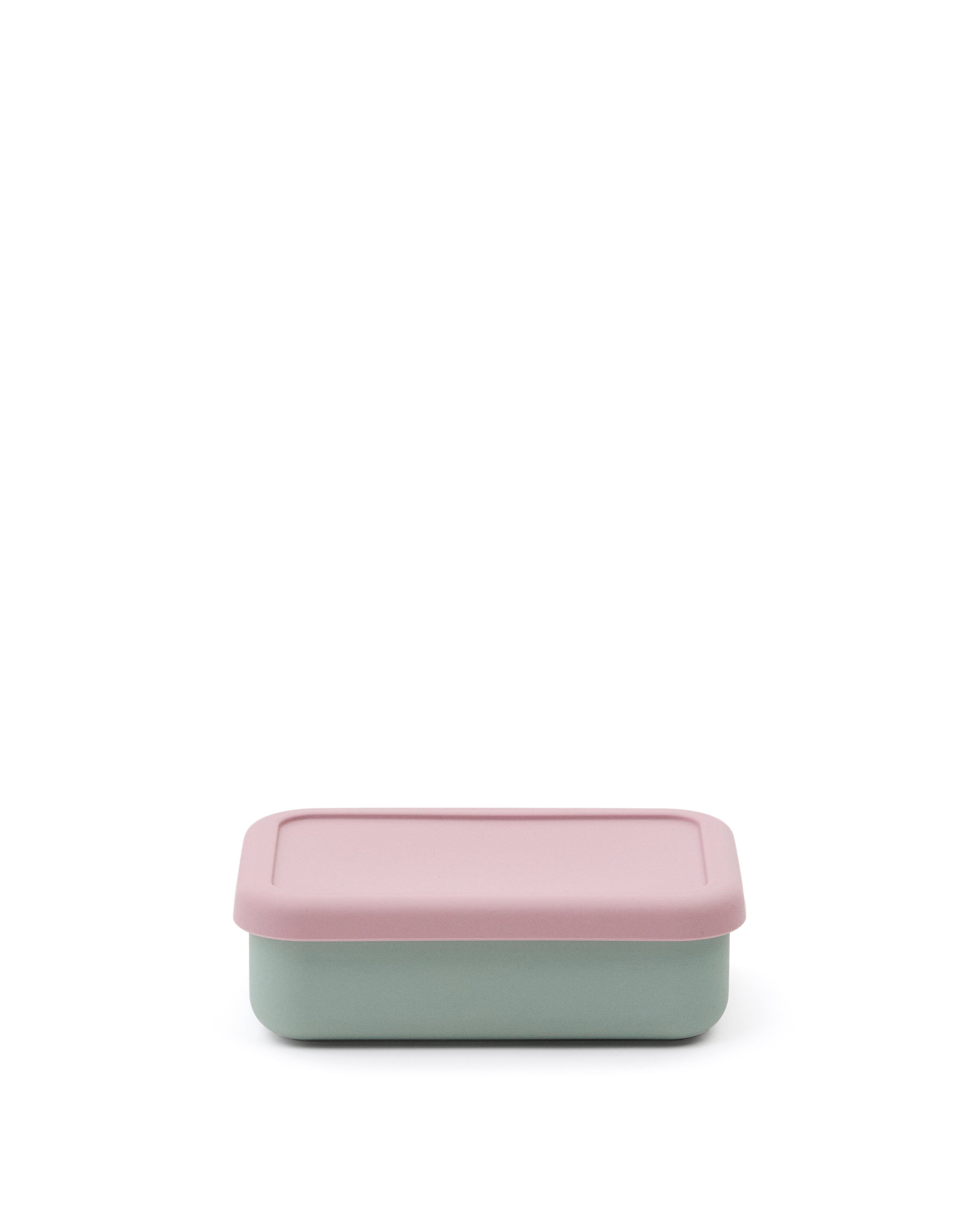 Lili lunch box in pink and turquoise silicone - Product Image