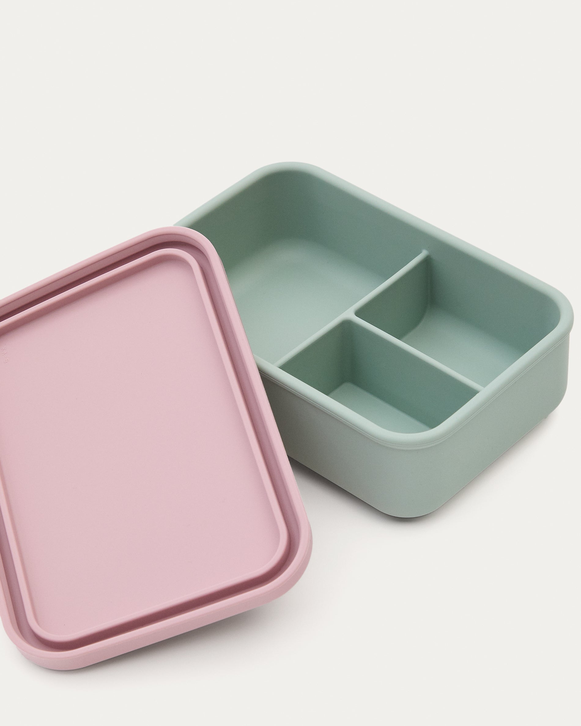 Lili lunch box in pink and turquoise silicone - Detail