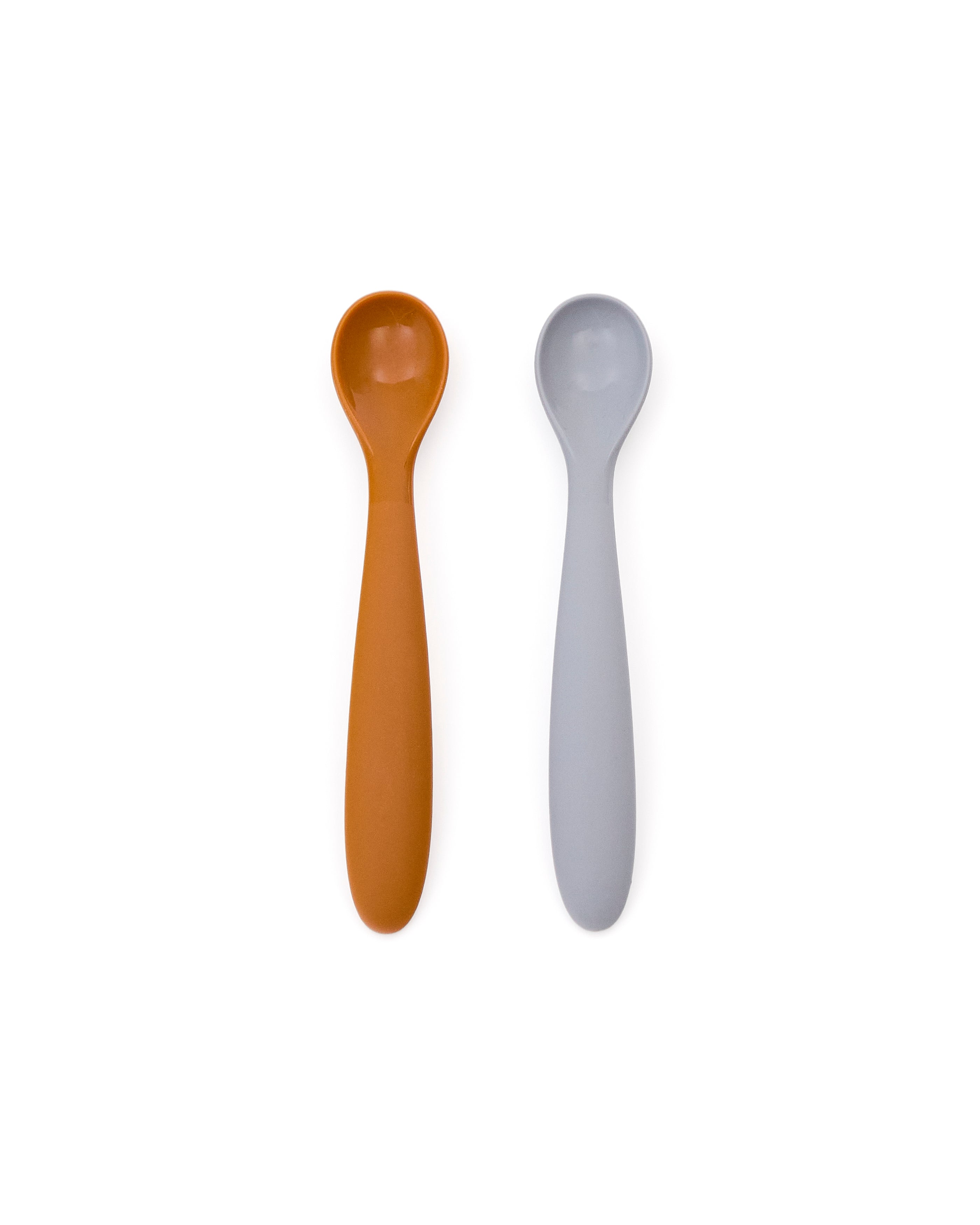 Lili set of two spoons in orange and blue silicone - Product Image