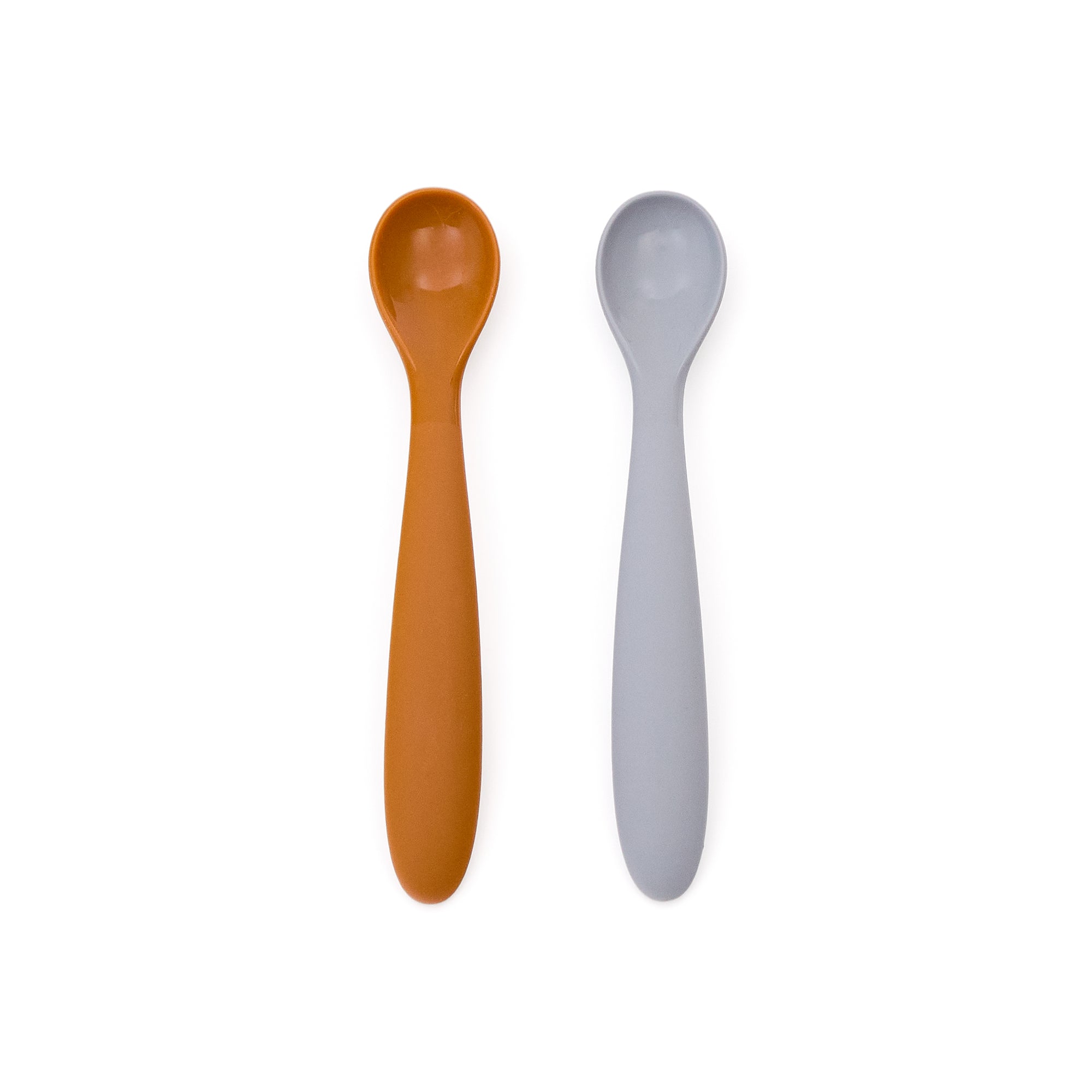 Lili set of two spoons in orange and blue silicone - Product Image