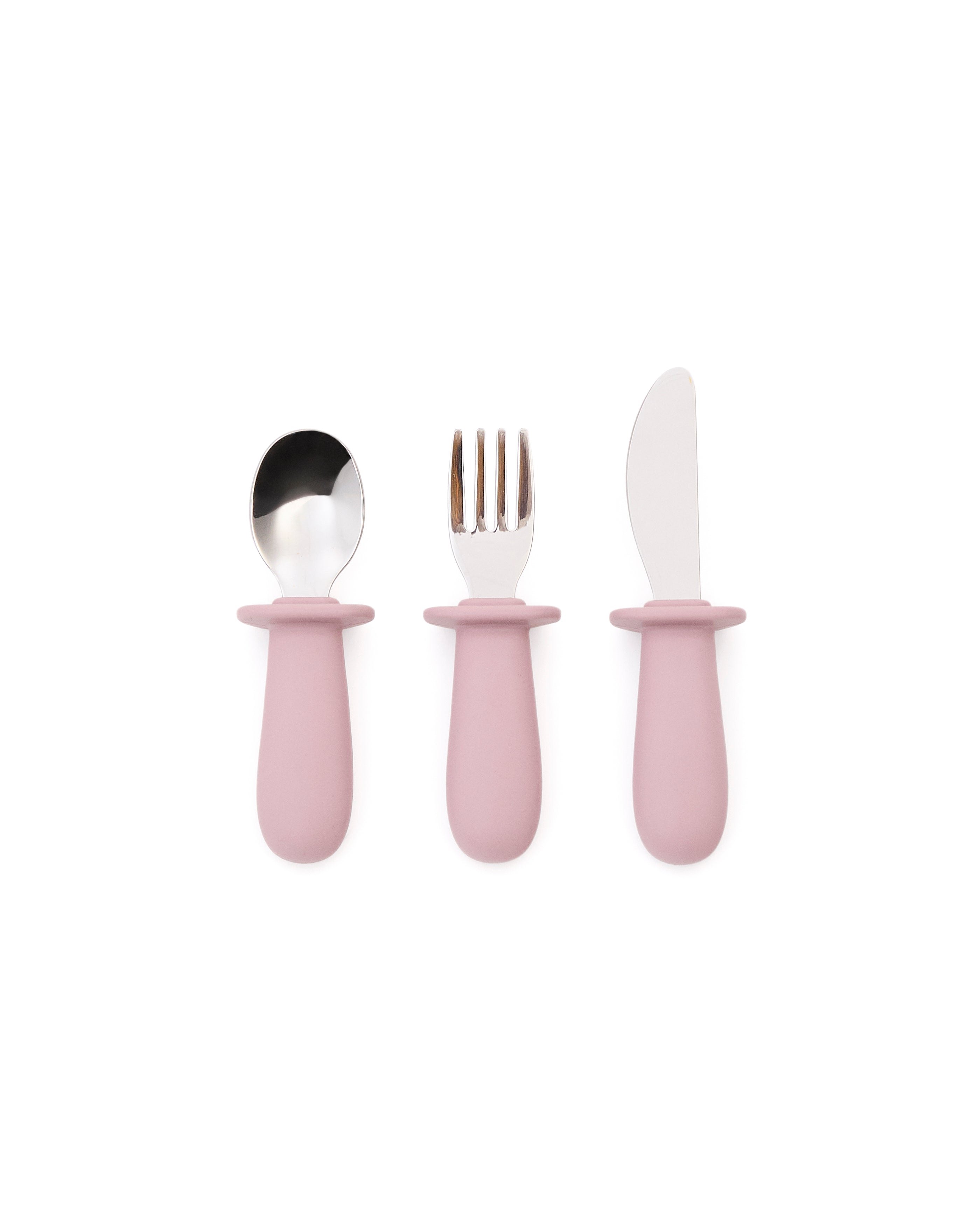 Lili knife, fork and spoon set in blue silicone - Product Image