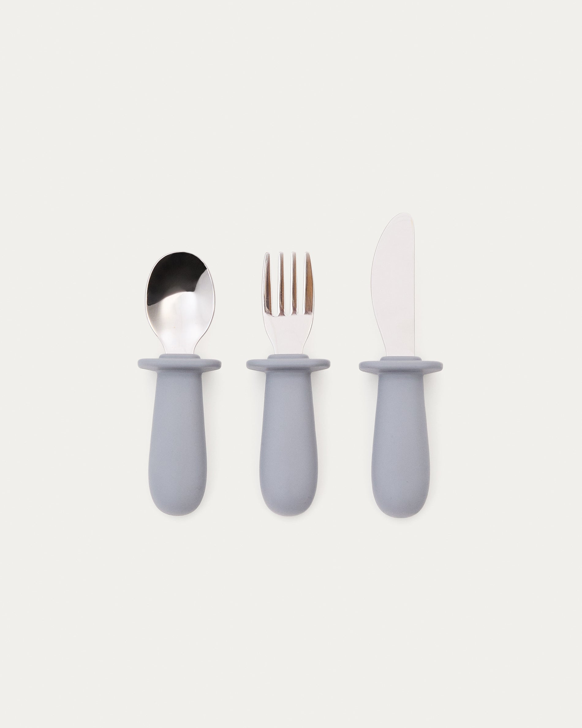 Lili knife, fork and spoon set in blue silicone - Product View