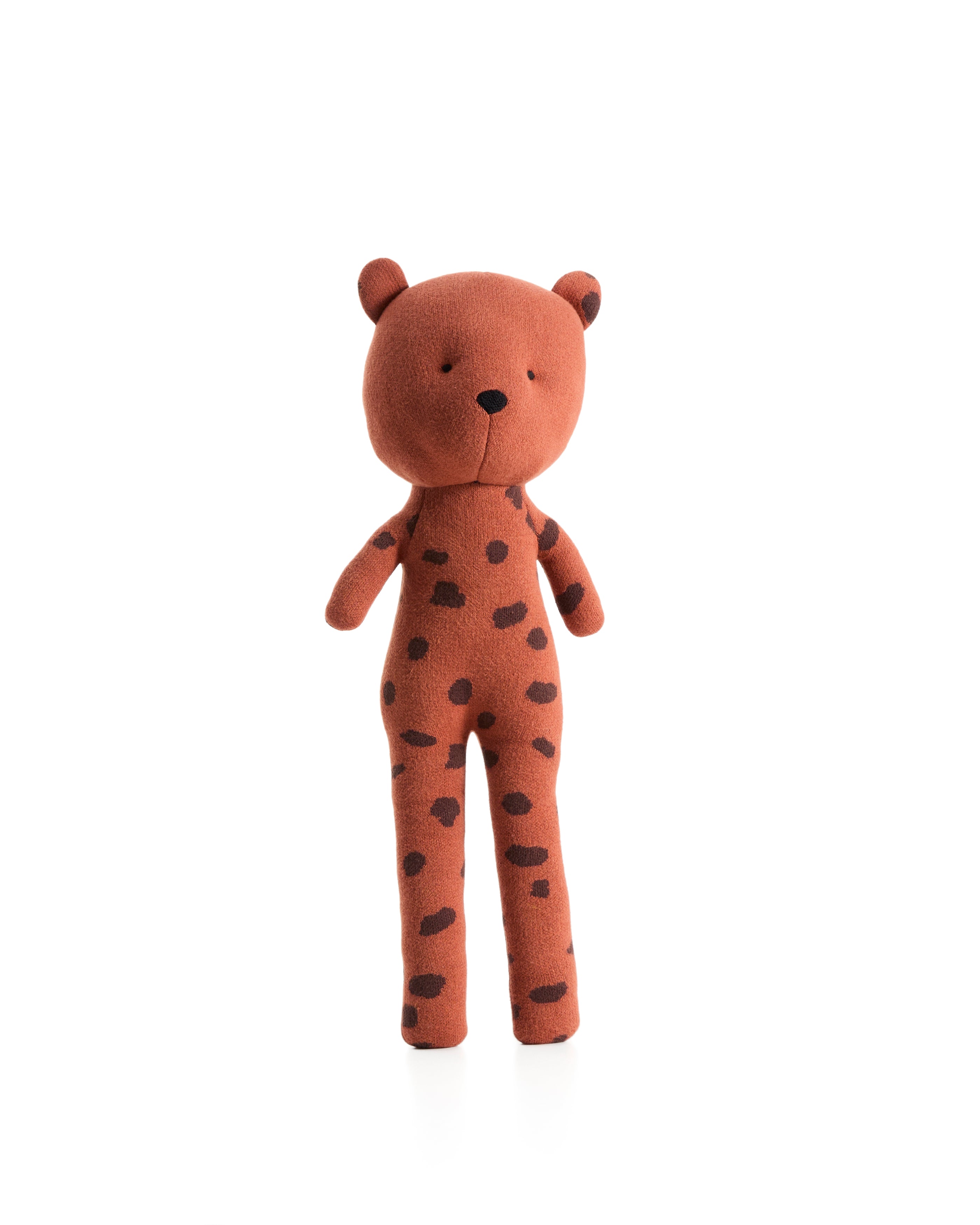 Tandani orange knitted cheetah soft toy - Product Image