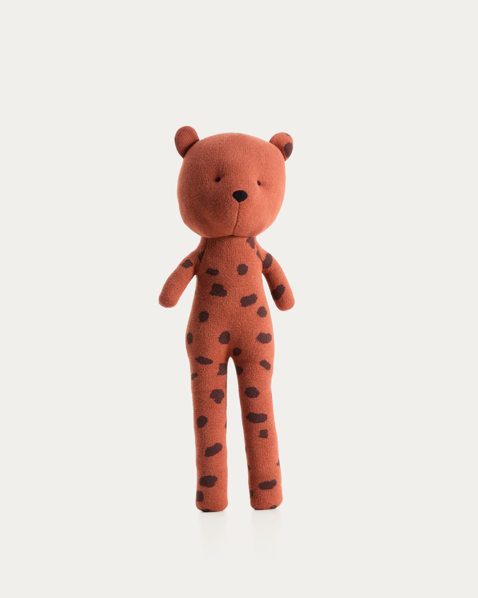 Tandani orange knitted cheetah soft toy - Product View
