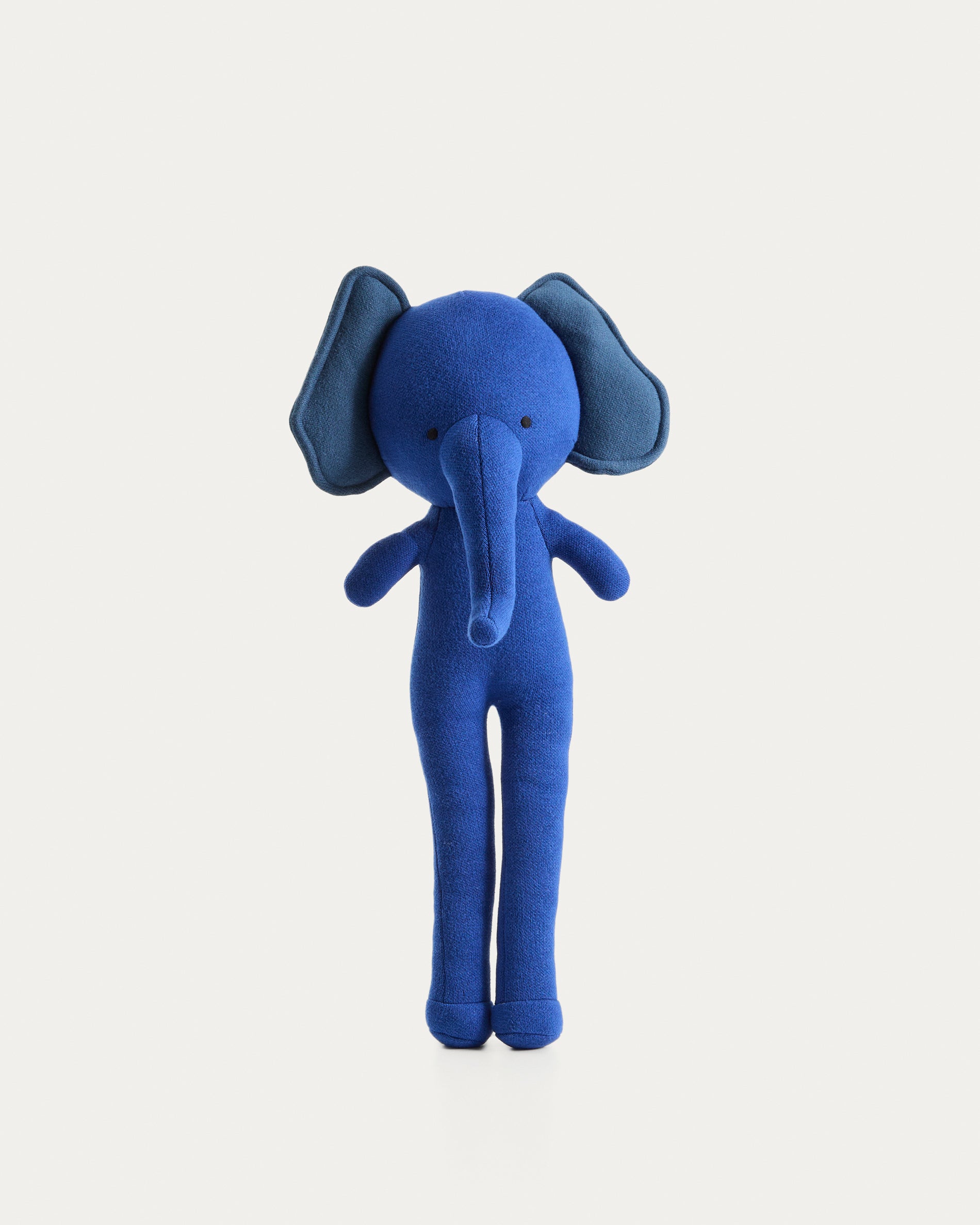 Tandani blue knitted elephant soft toy - Product View