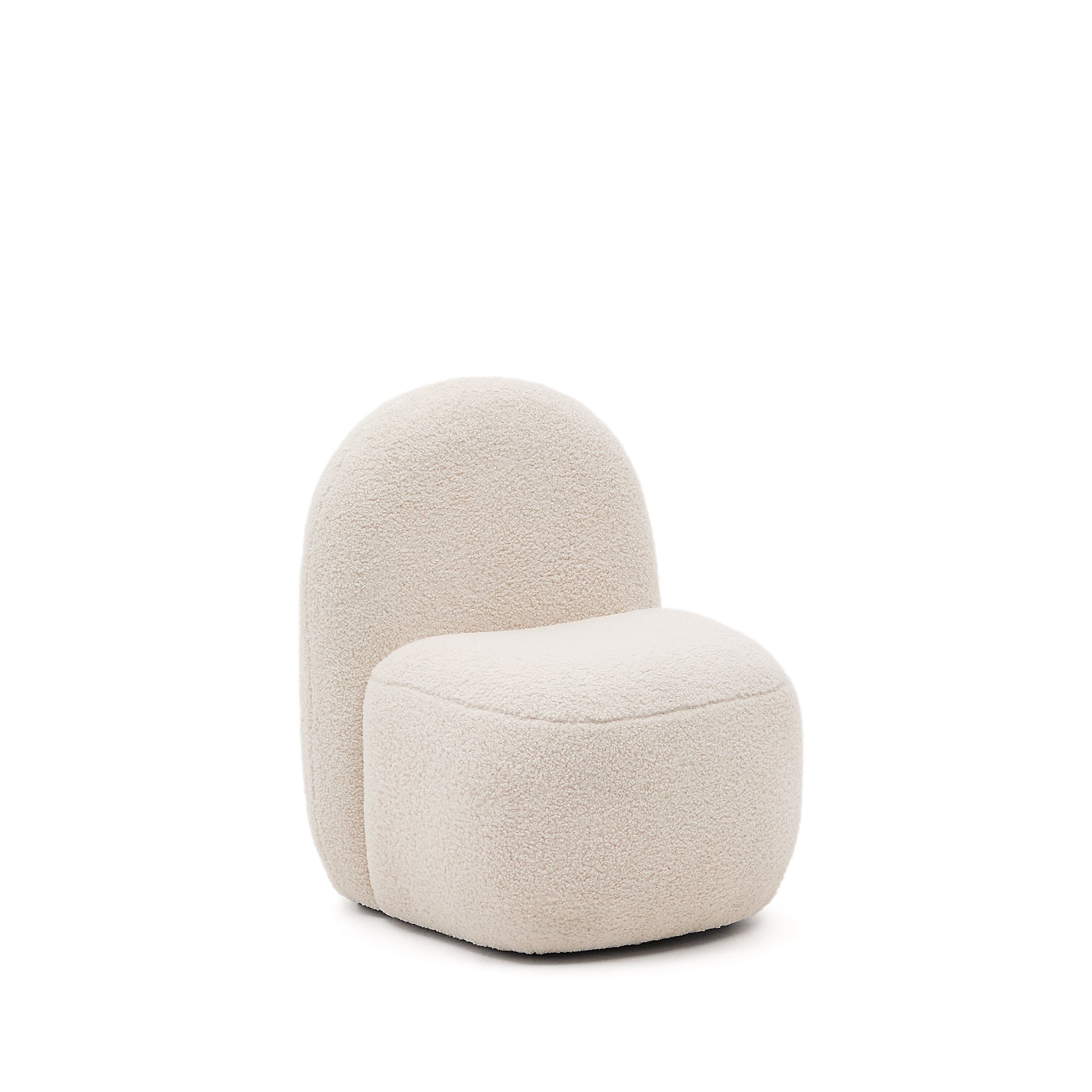 Bucky child’s armchair in white bouclé FSC 100% - Product Image
