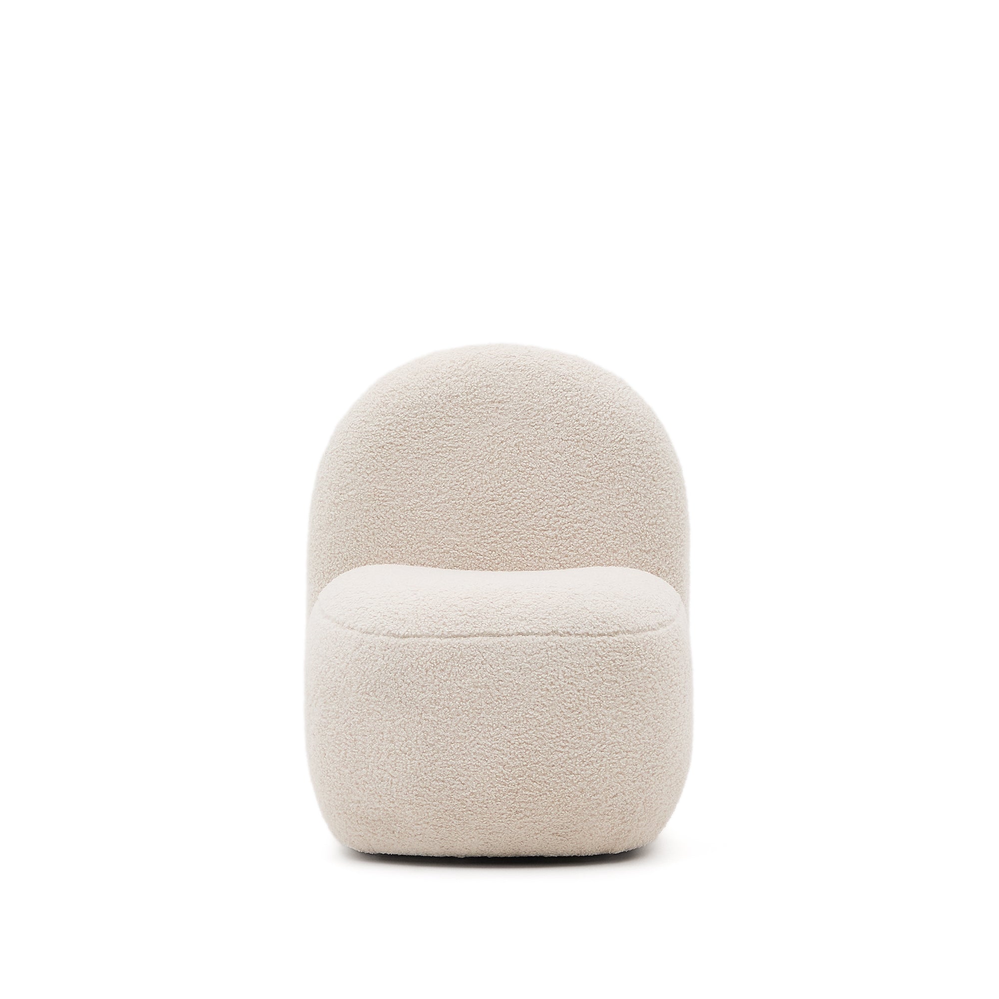 Bucky child’s armchair in white bouclé FSC 100% - Product Image