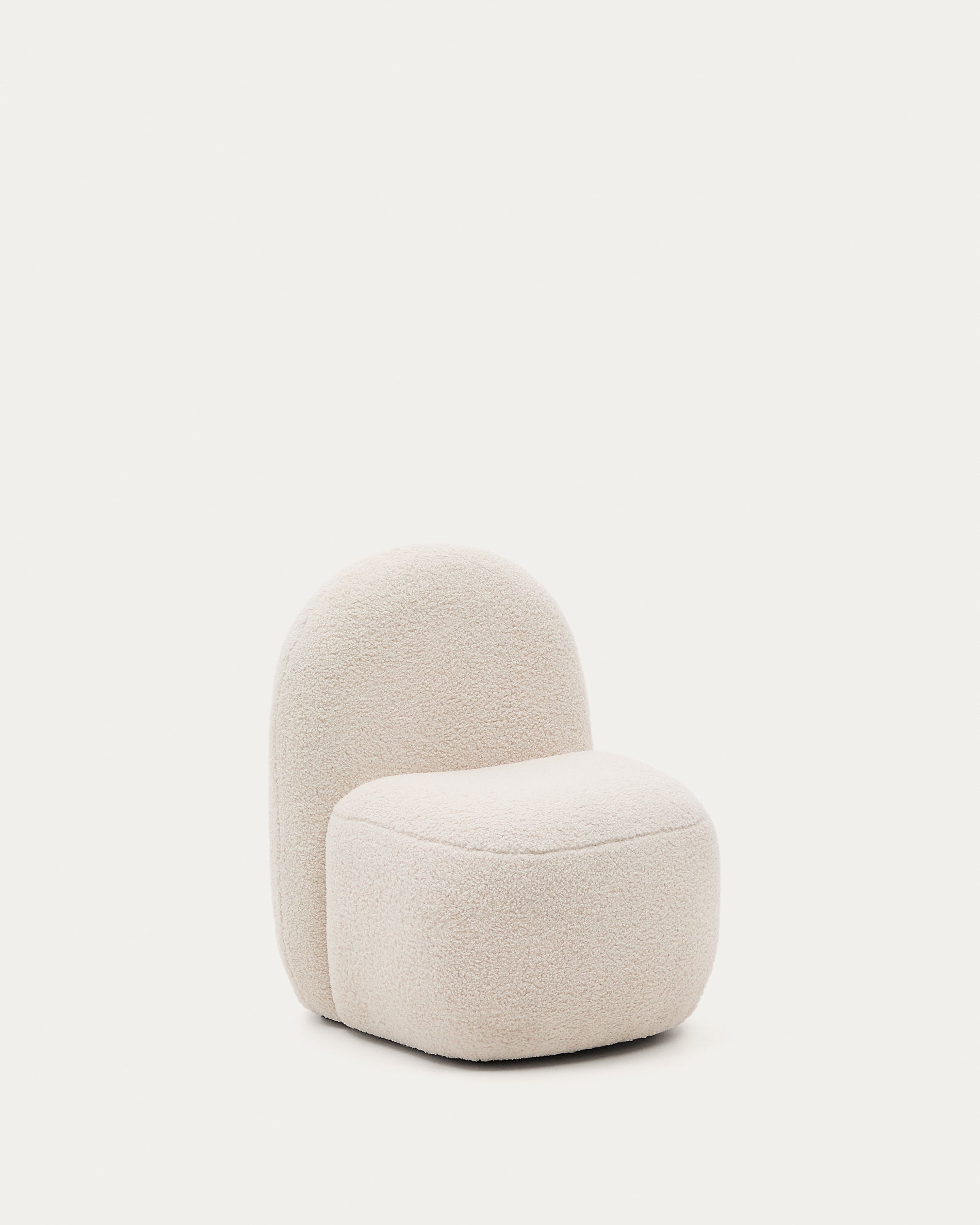 Bucky child’s armchair in white bouclé FSC 100% - Product View