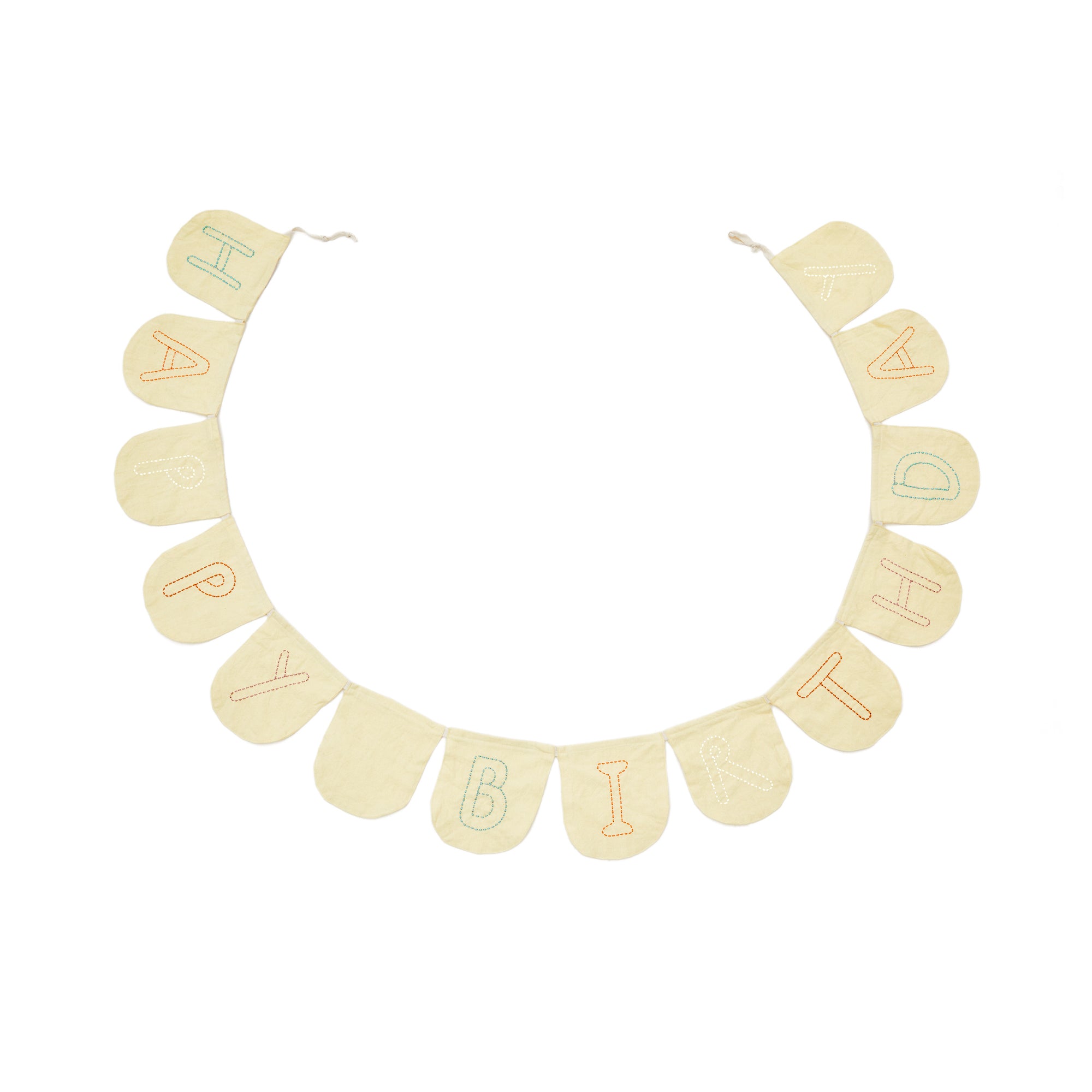 Vilka white and yellow bunting garland 100% Cotton 250 cm - Product Image