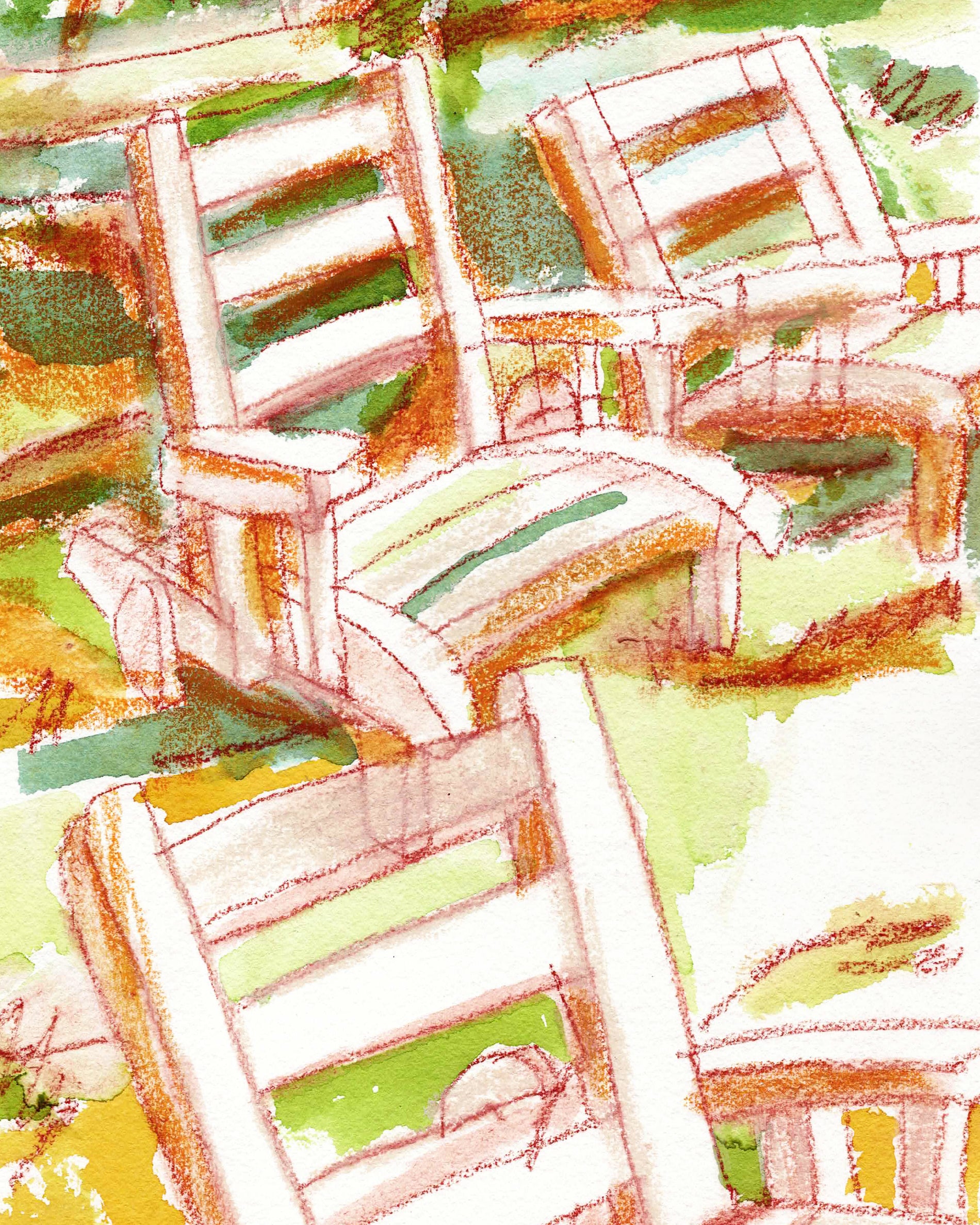 Tumbonas blancas - Detail