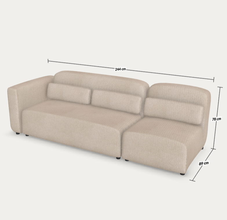 Csige R.-egyedin Neom kanapé Austin beige szövettel 244cm