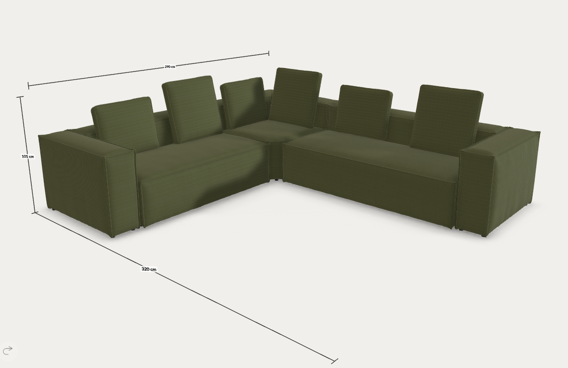 Egyedi Blok kanapé - Lincoln Dark Green (MTK0210) - Török-Dobi Marica