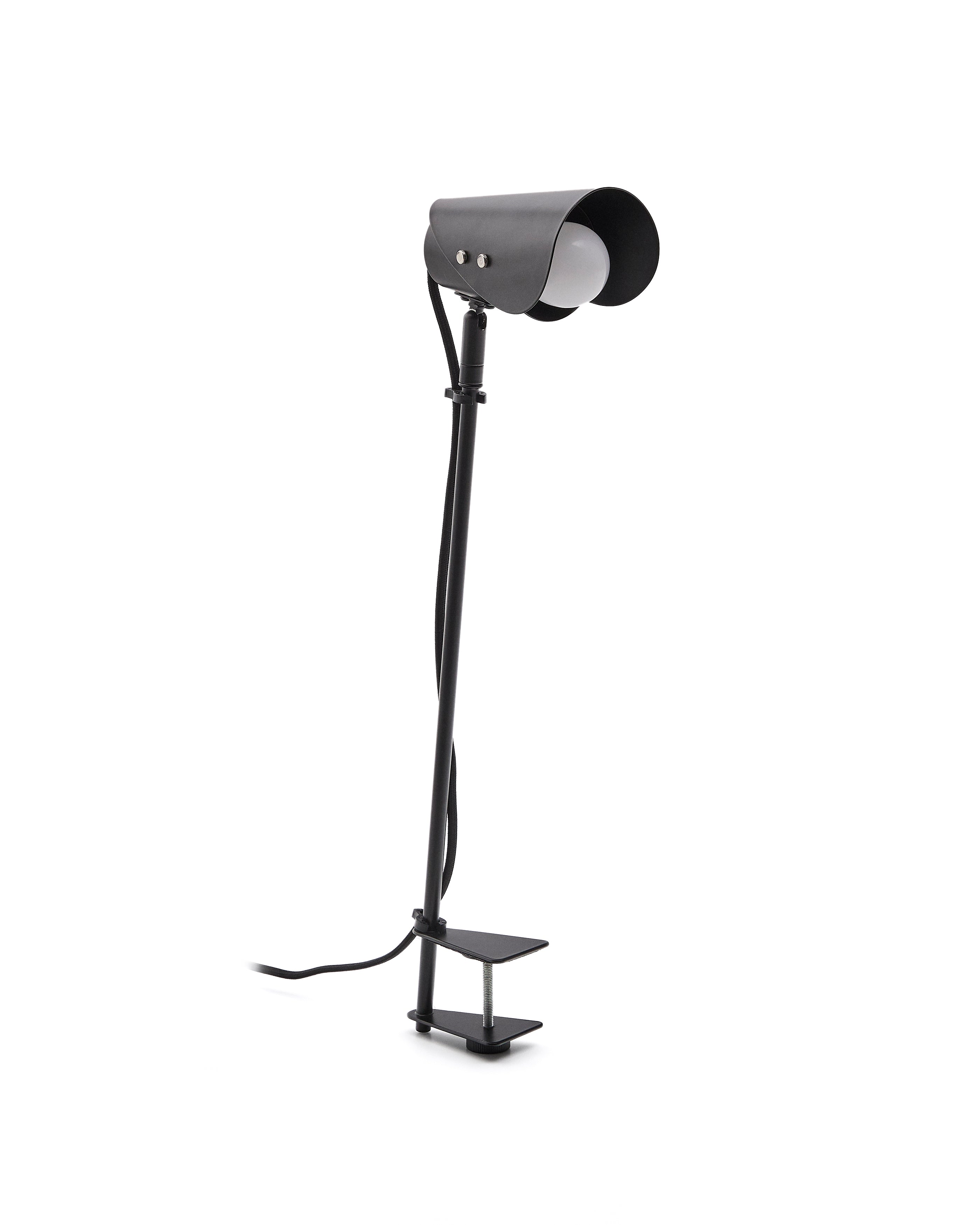 Jula desk lamp with clamp in black metal - Product Image