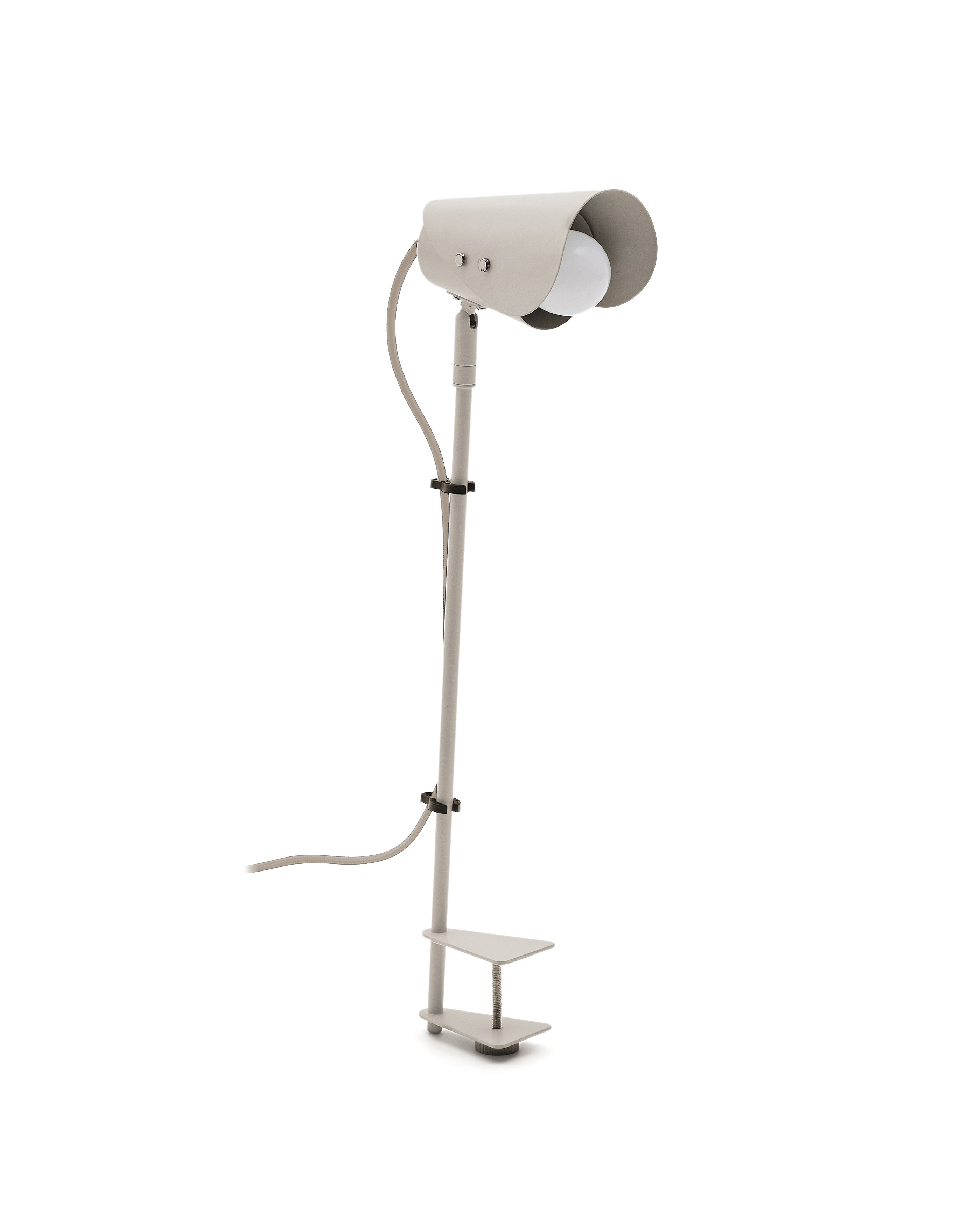 Jula desk lamp with clamp in grey metal - Product Image