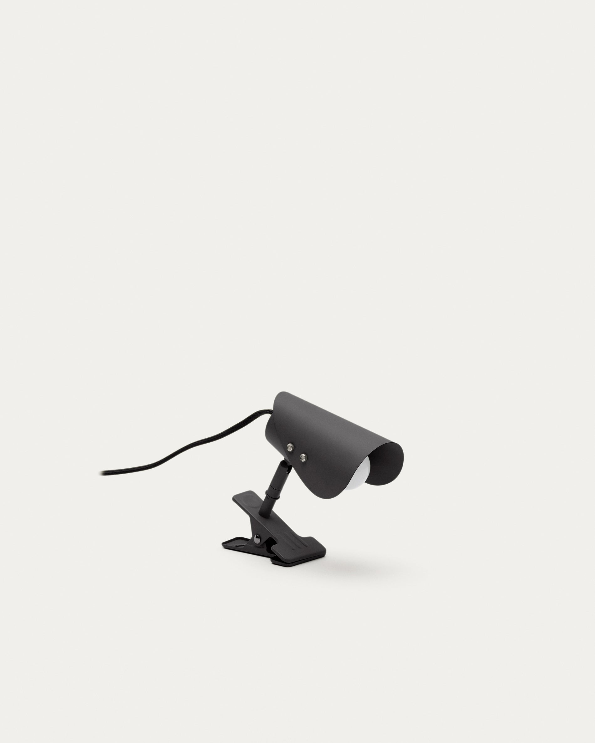 Jula small lamp with clamp in black metal - Product View