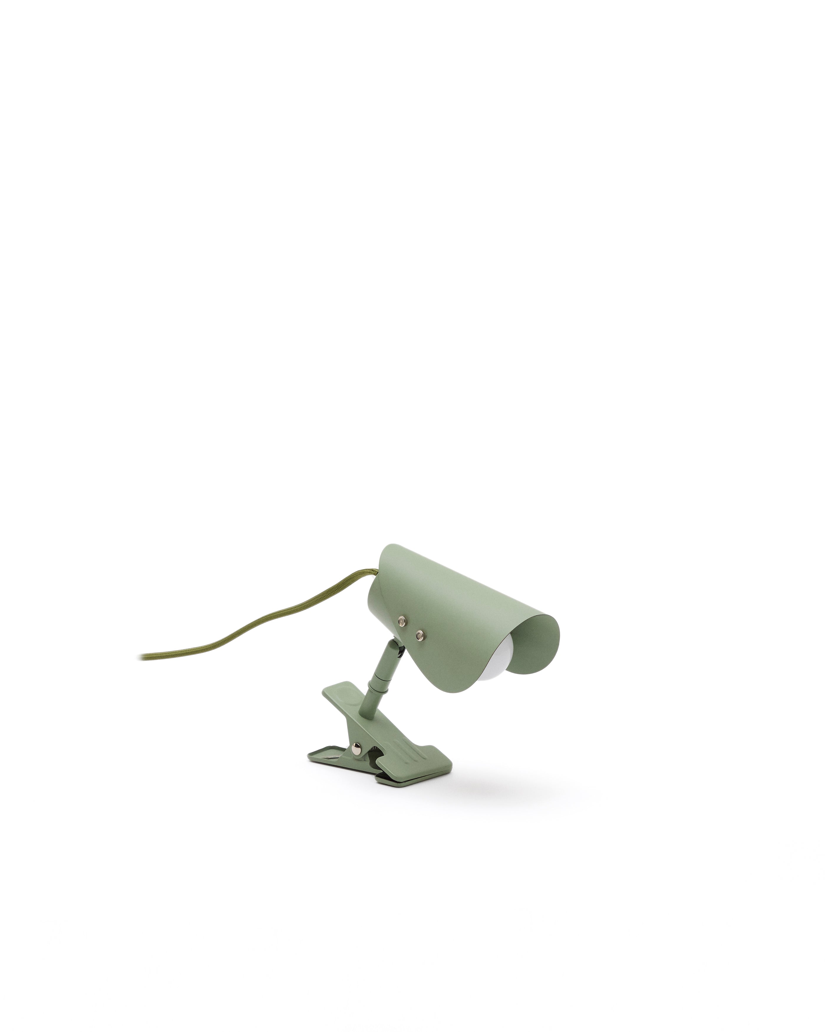 Jula small lamp with clamp in green metal - Product Image