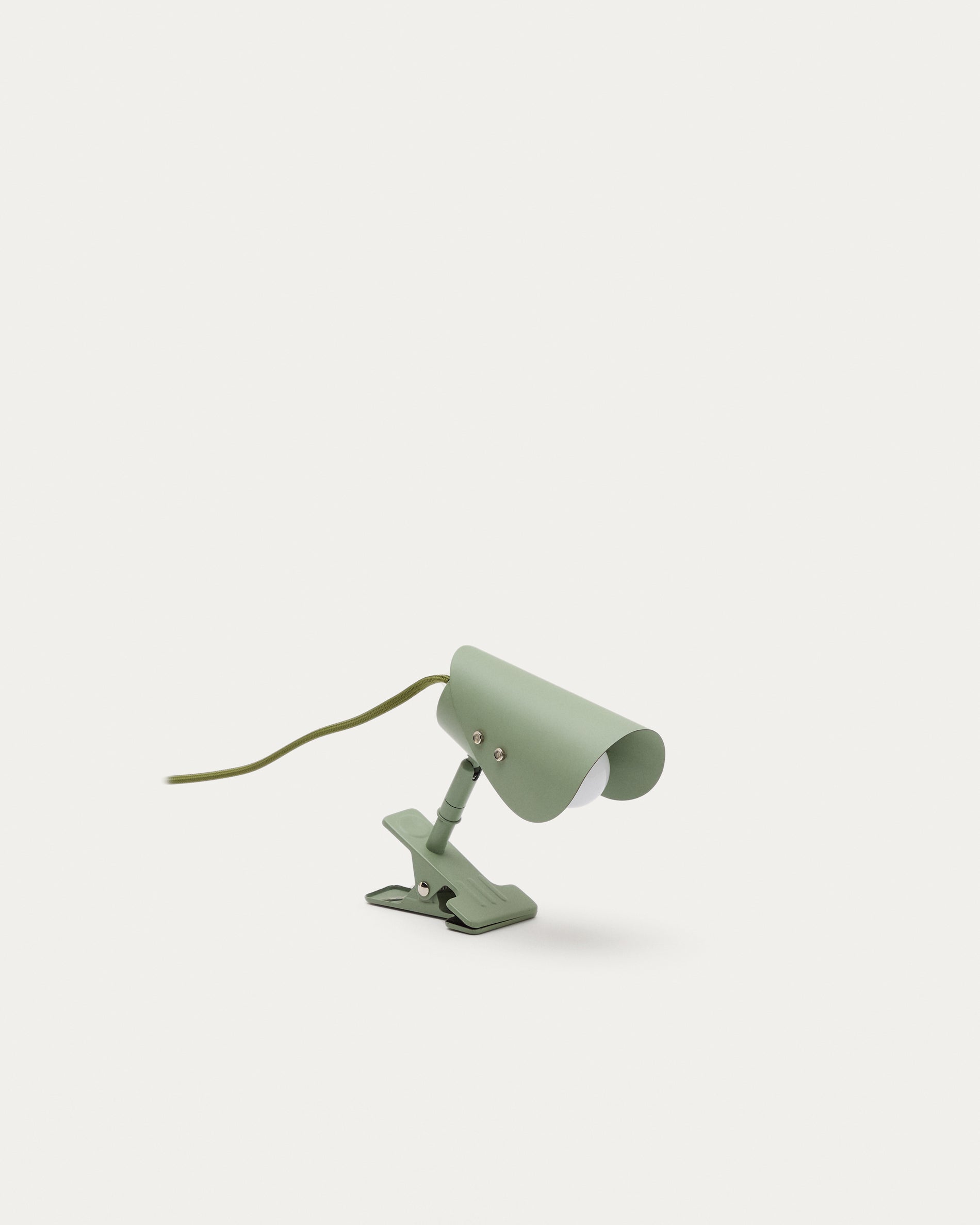Jula small lamp with clamp in green metal - Product View