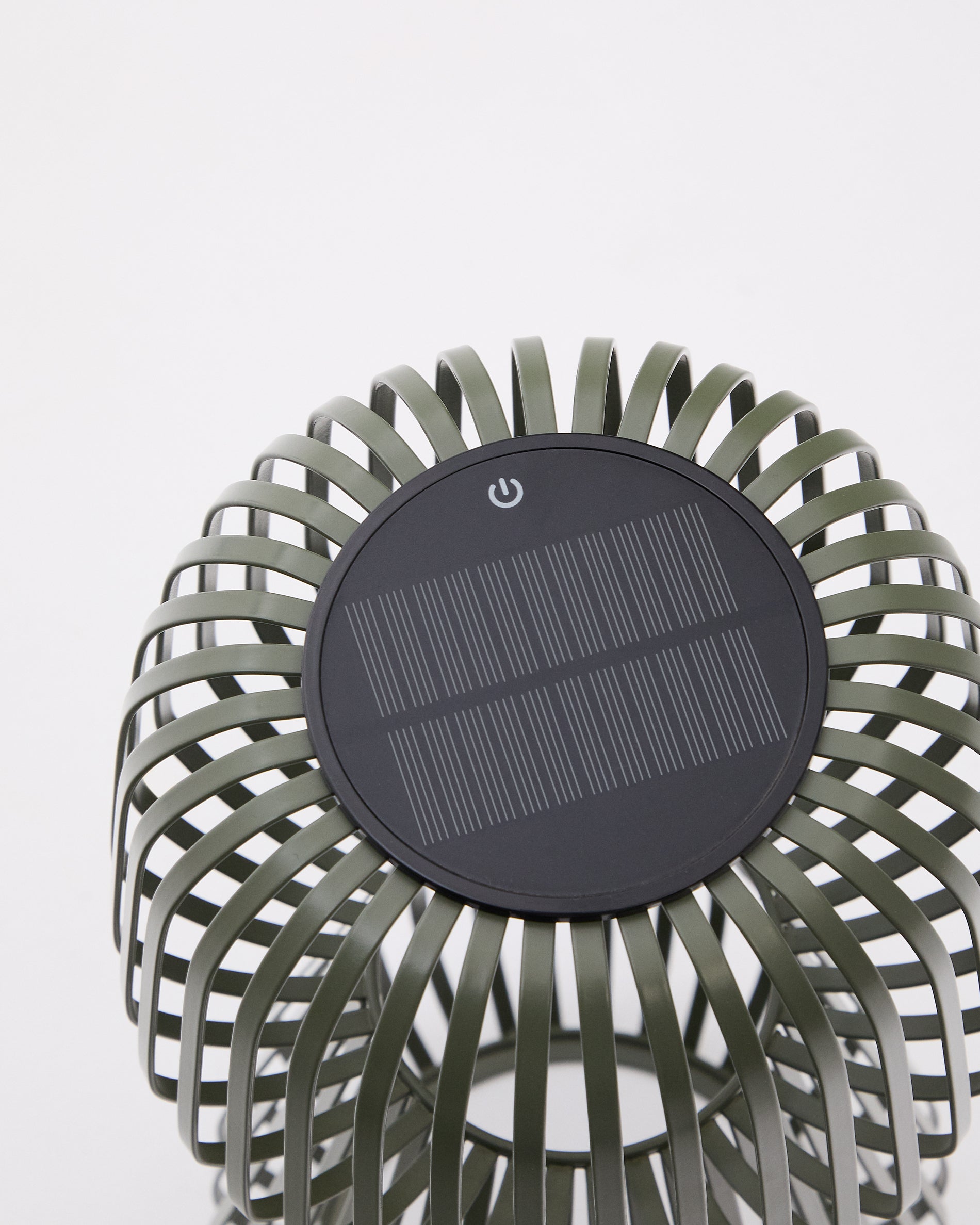 Reiba green metal solar table lamp - Detail