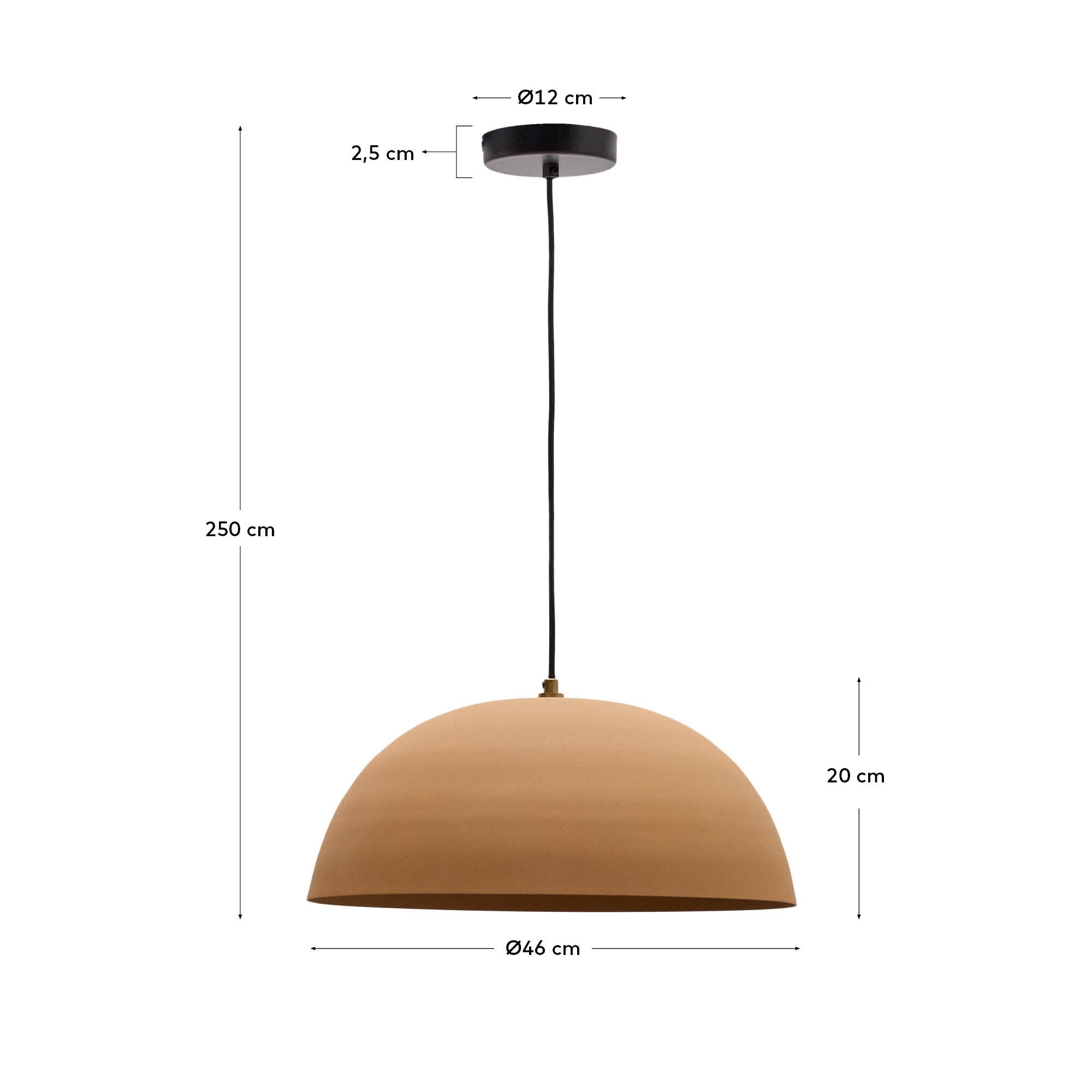 Nibla ceiling lamp in terracotta-effect metal Ø46cm - Measurements