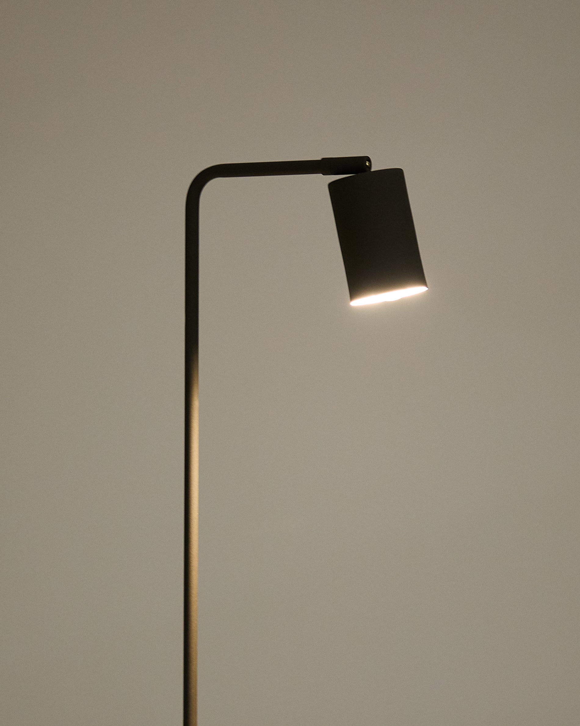 Manie metal floor lamp with black cast-iron-effect finish