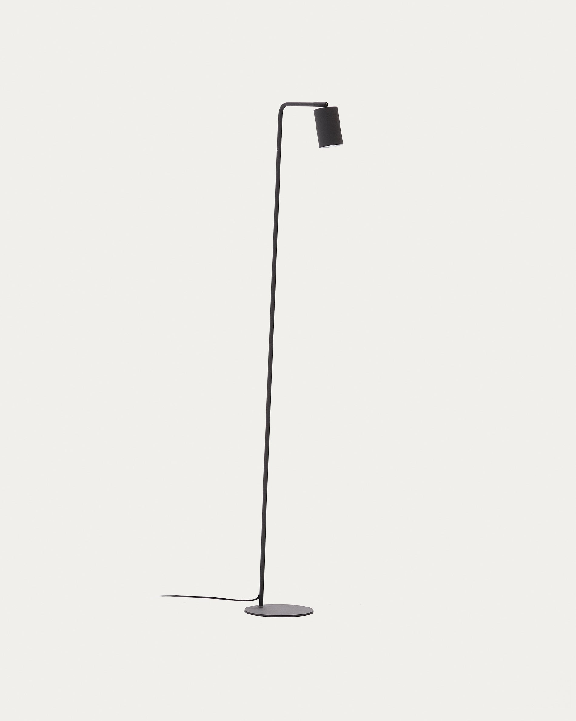 Manie metal floor lamp with black cast-iron-effect finish