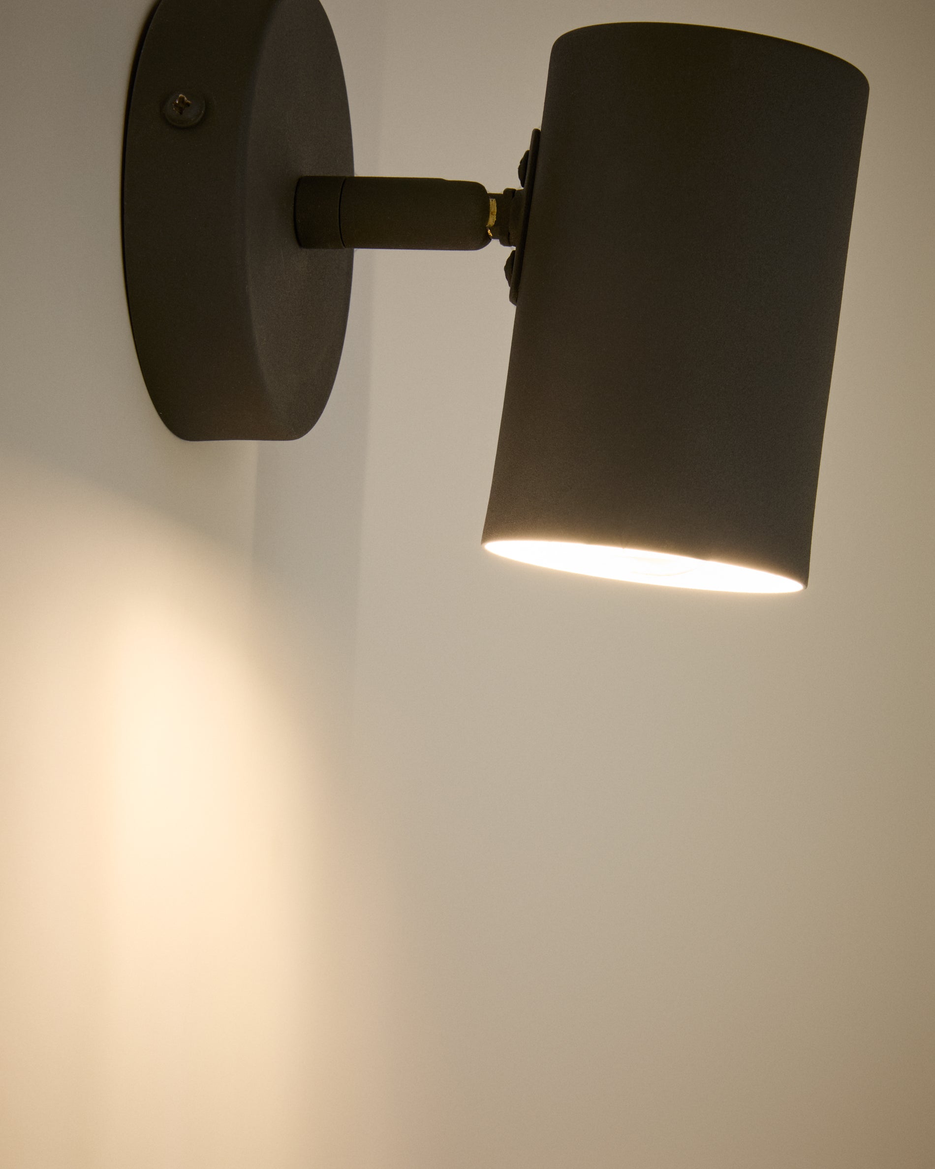 Manie metal wall-mounted light fixture with black cast-iron-effect finish