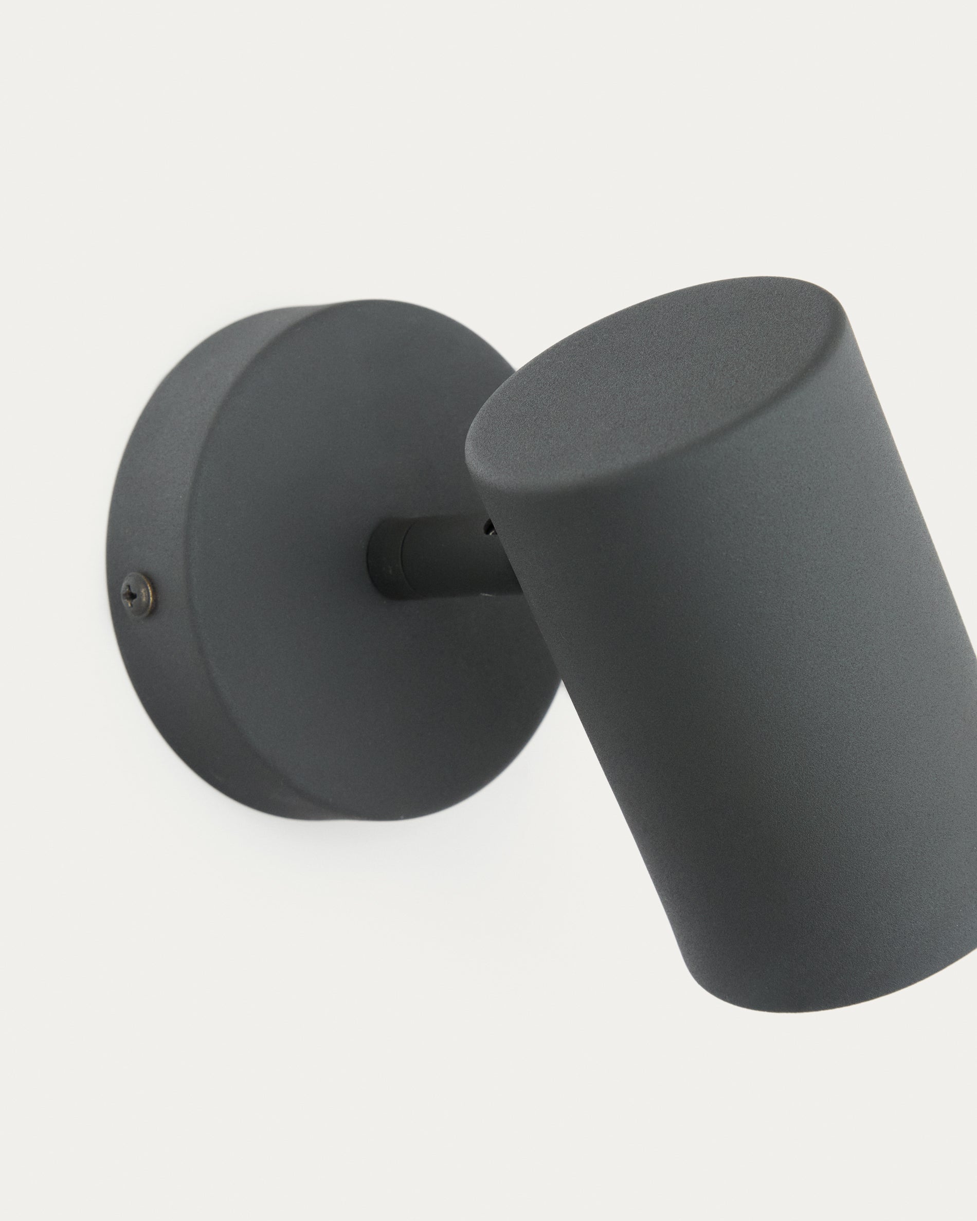 Manie metal wall-mounted light fixture with black cast-iron-effect finish