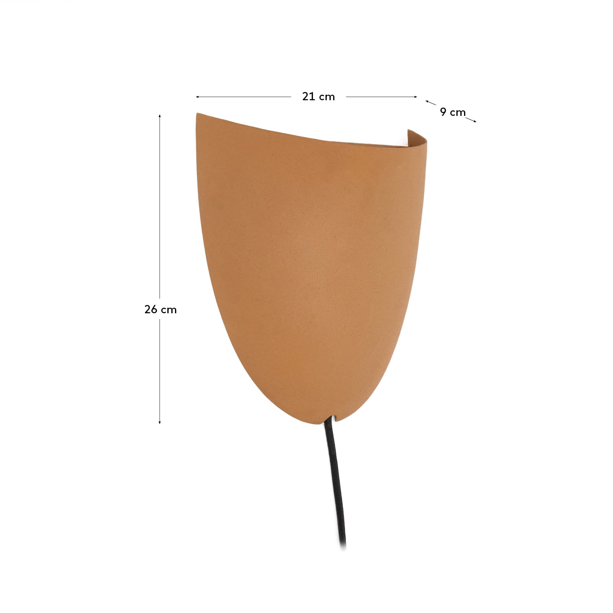 Nibla wall-mounted light fixture in terracotta-effect metal - Measurements