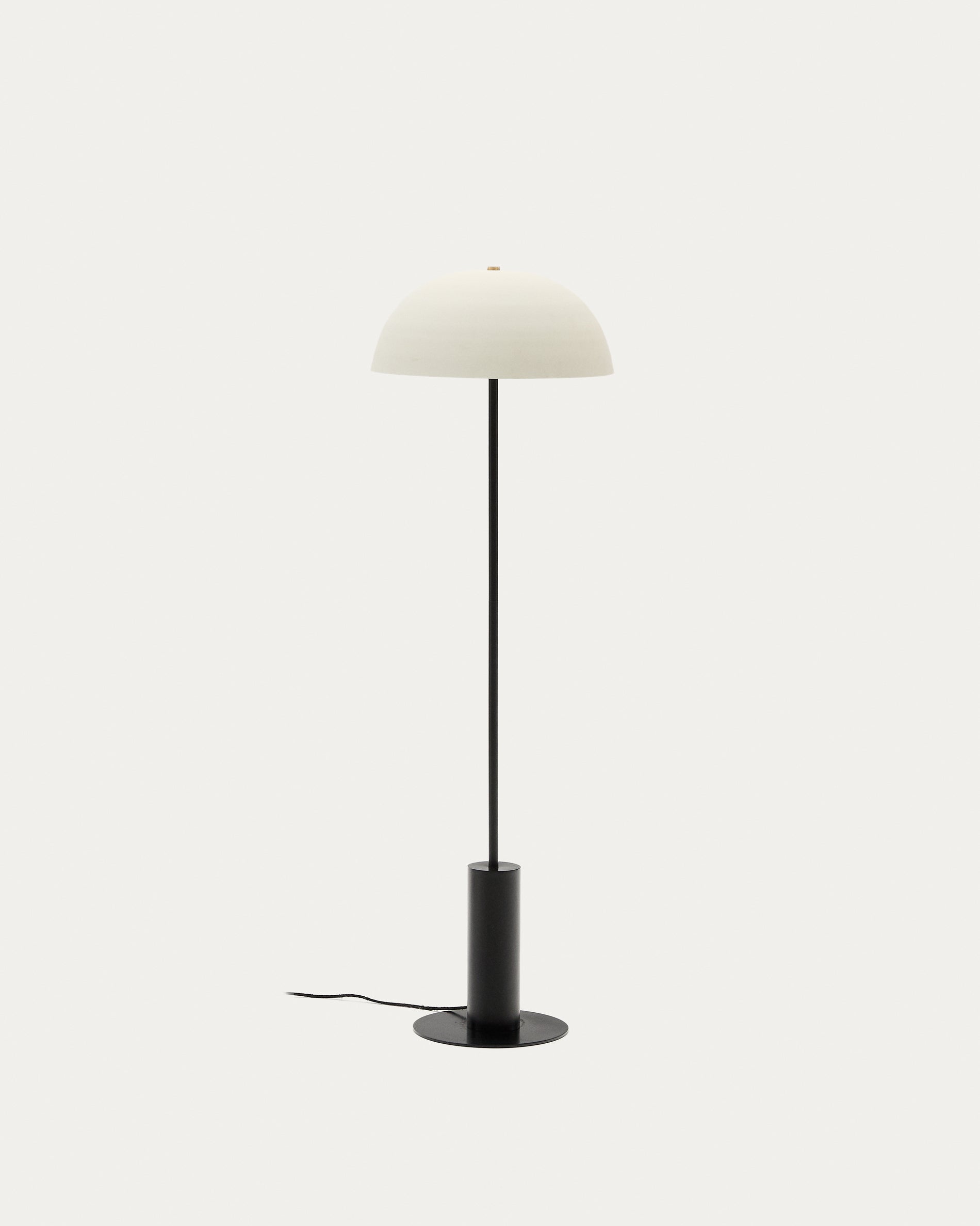 Nibla black metal floor lamp with white clay-effect shade