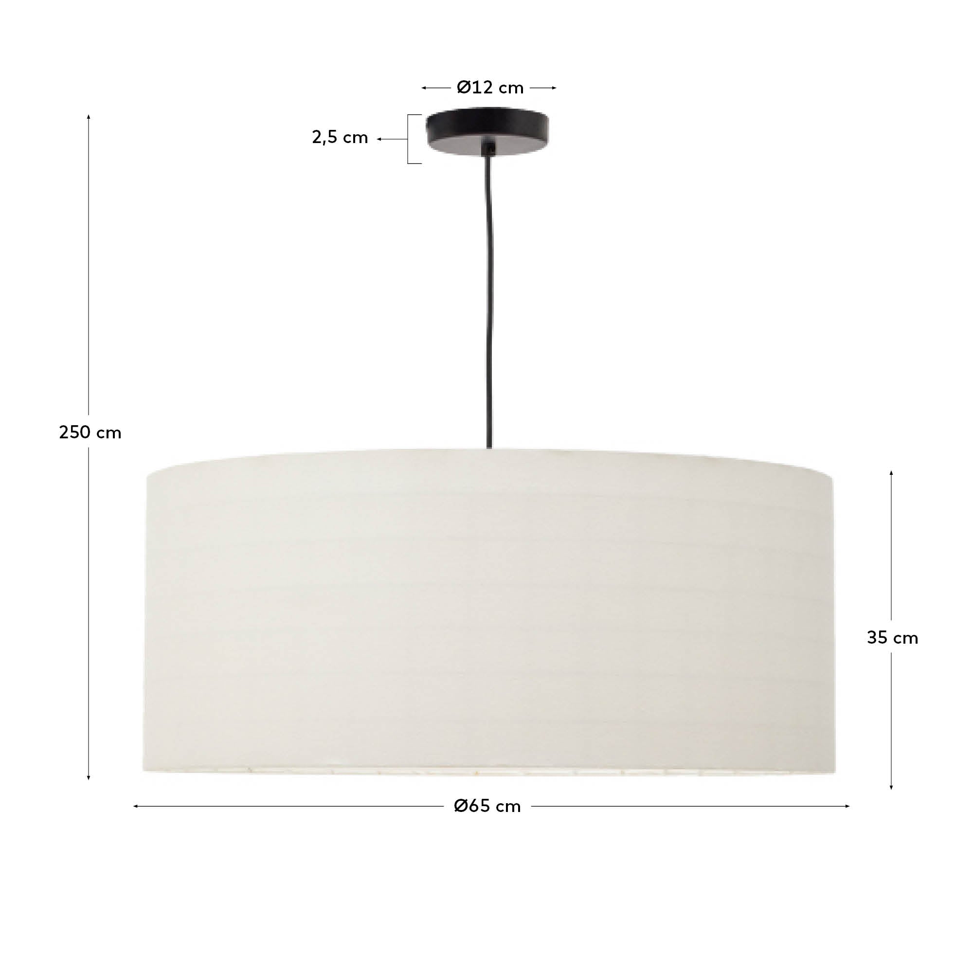 Dulan cotton ceiling lamp shade Ø65cm - Measurements