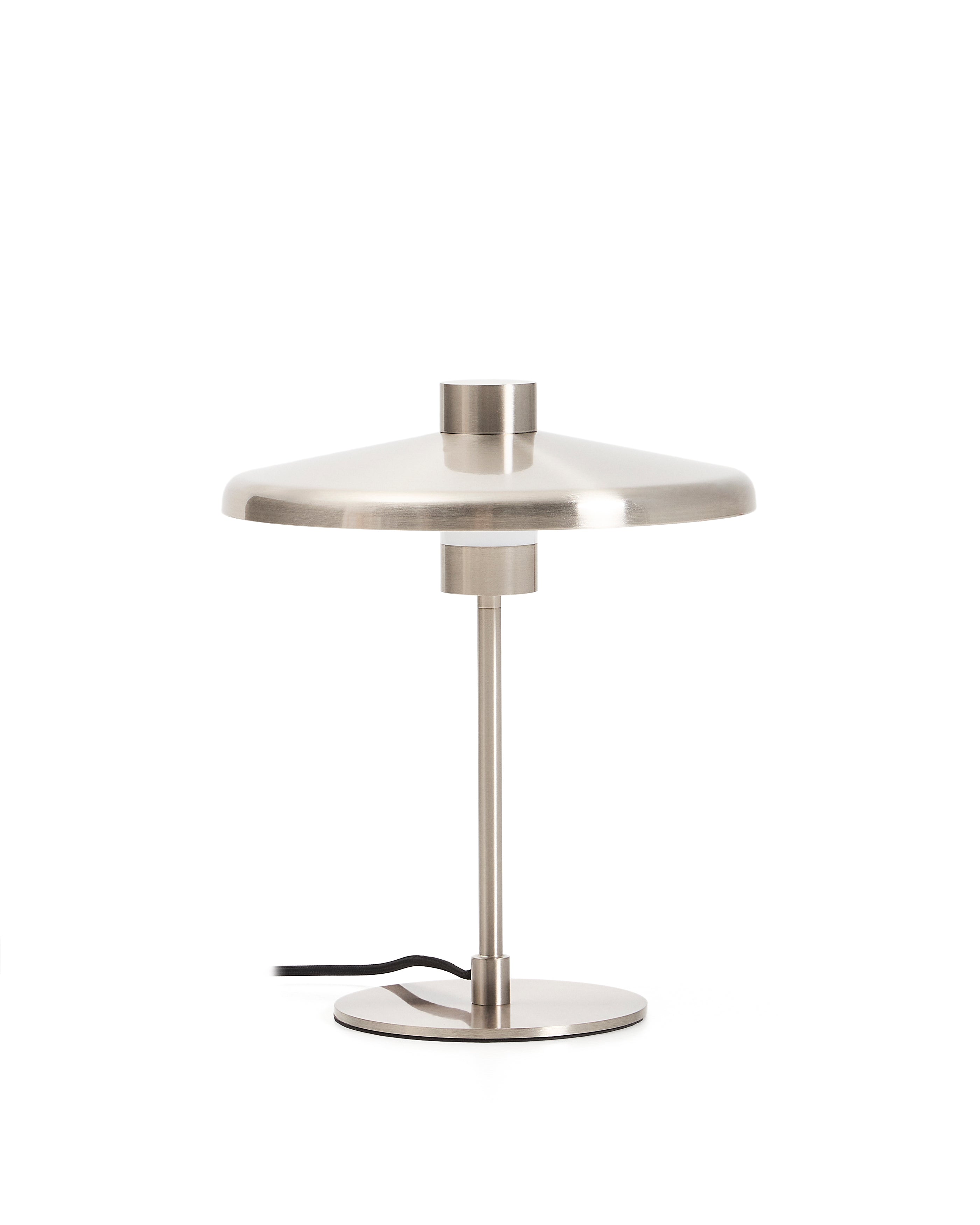 Nuvira table lamp in light grey brushed metal - Product Image