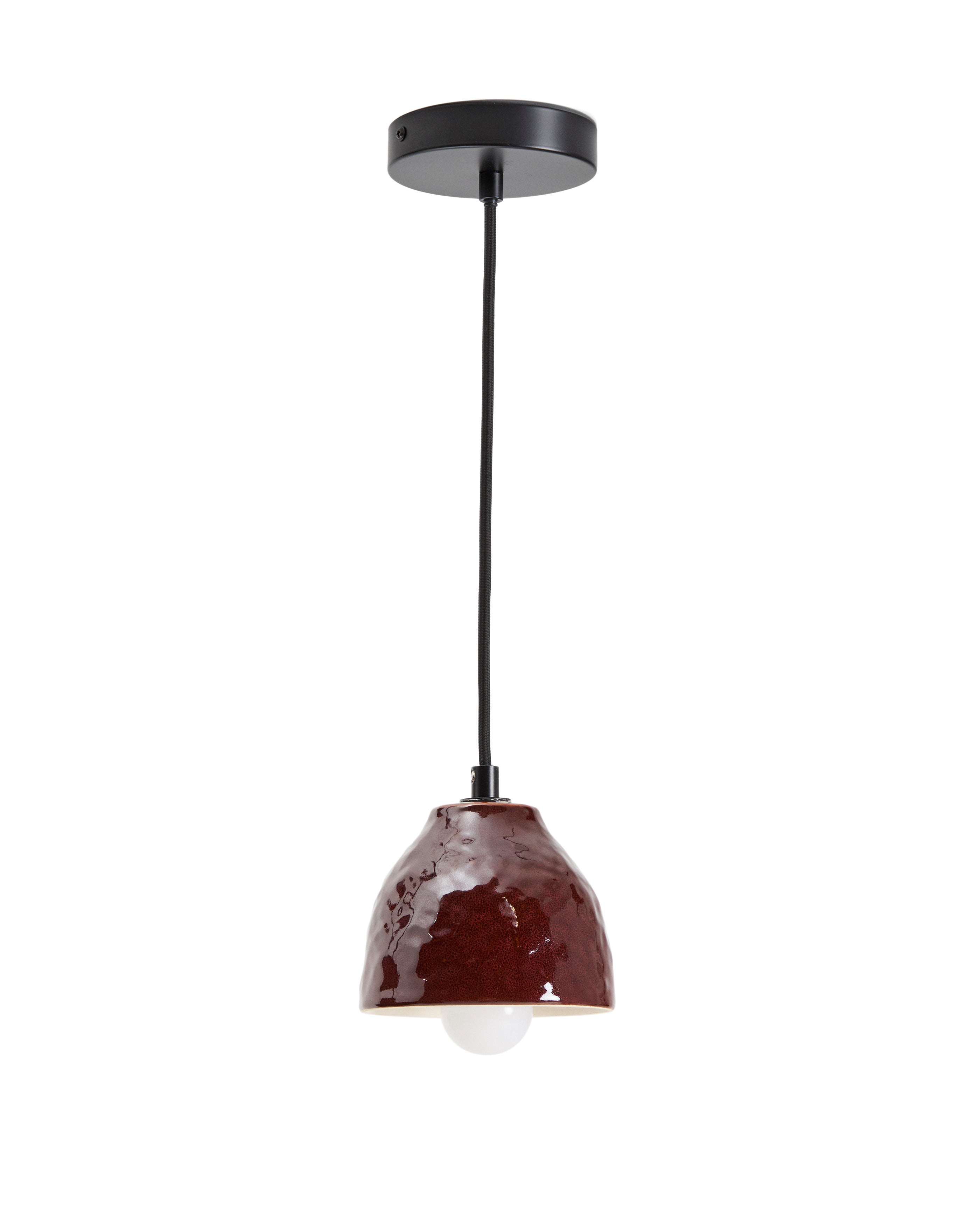 Drava ceiling lamp in burgundy ceramic - Product Image
