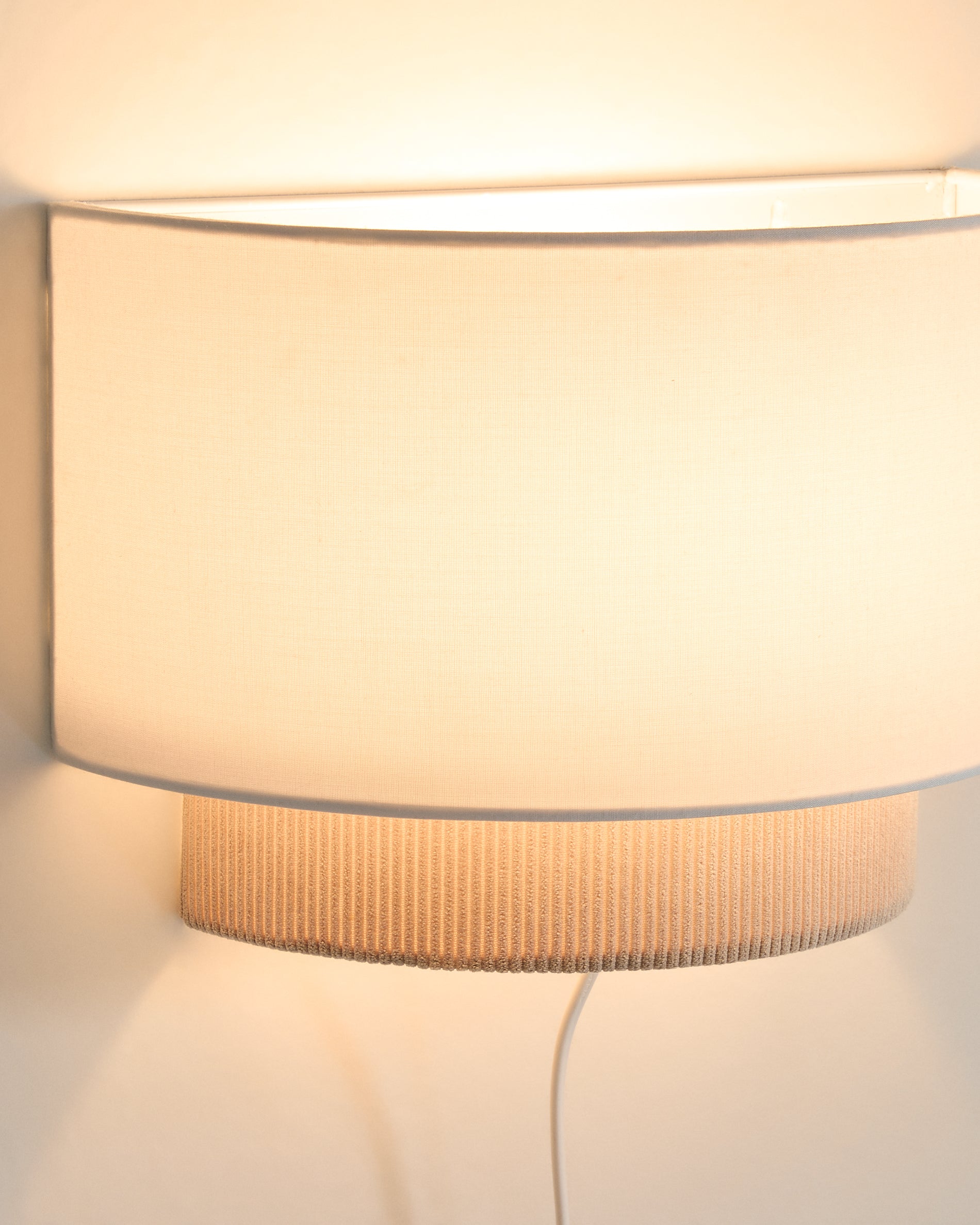 Bianella cotton and beige corduroy wall light Ø 40cm - Detail